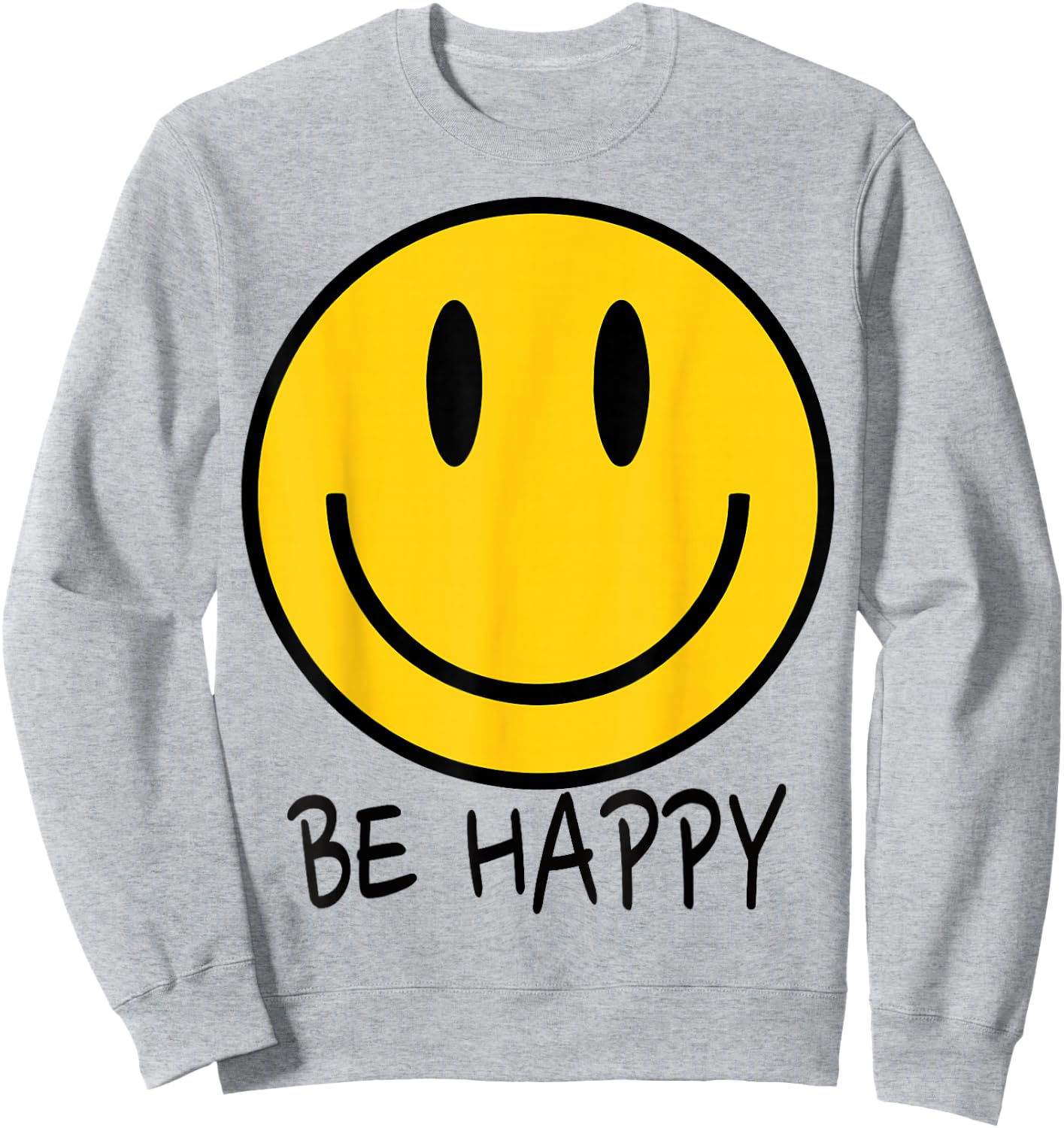 Be Happy 70s Yellow Smile Face Happy Smiling Face Kids Sweatshirt - Sweatshirt | Ash