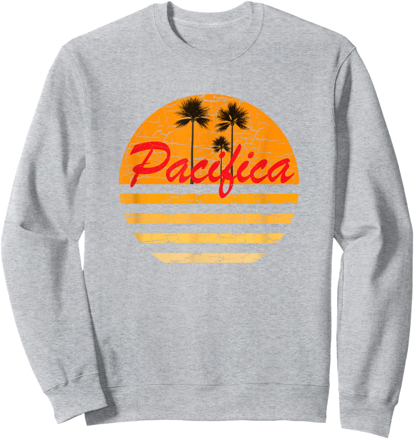 Pacifica, CA Vintage Retro 70s Throwback Surf Sweatshirt - Sweatshirt | Ash
