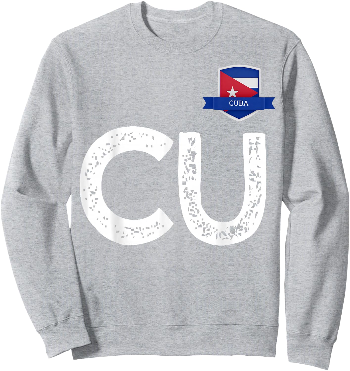 Cuba Human-Flag Letter C and U Cuban Sweatshirt - Sweatshirt | Ash