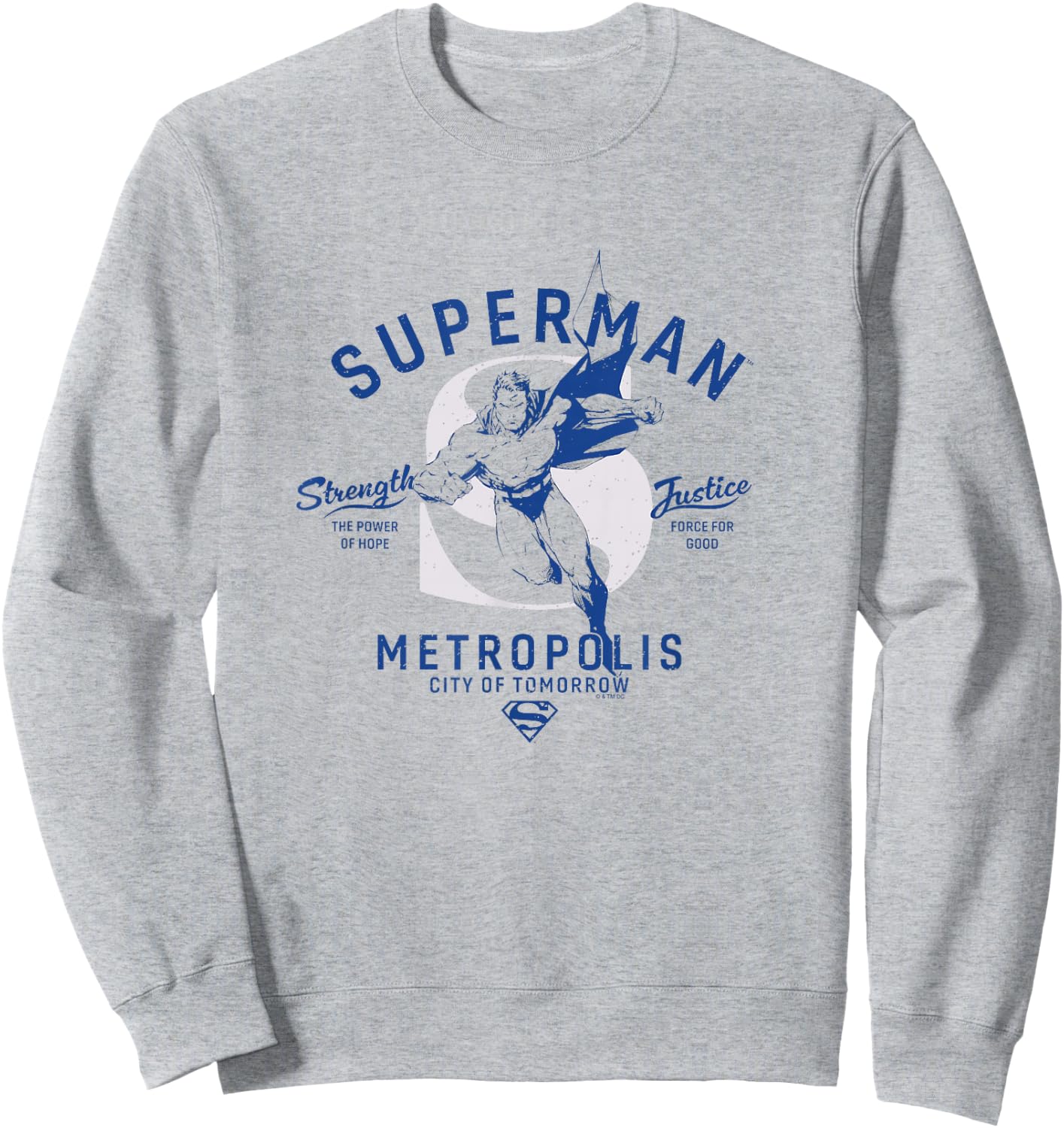 DC Comics Superman Metropolis City Of Tomorrow Vintage Logo Sweatshirt - Sweatshirt | Ash