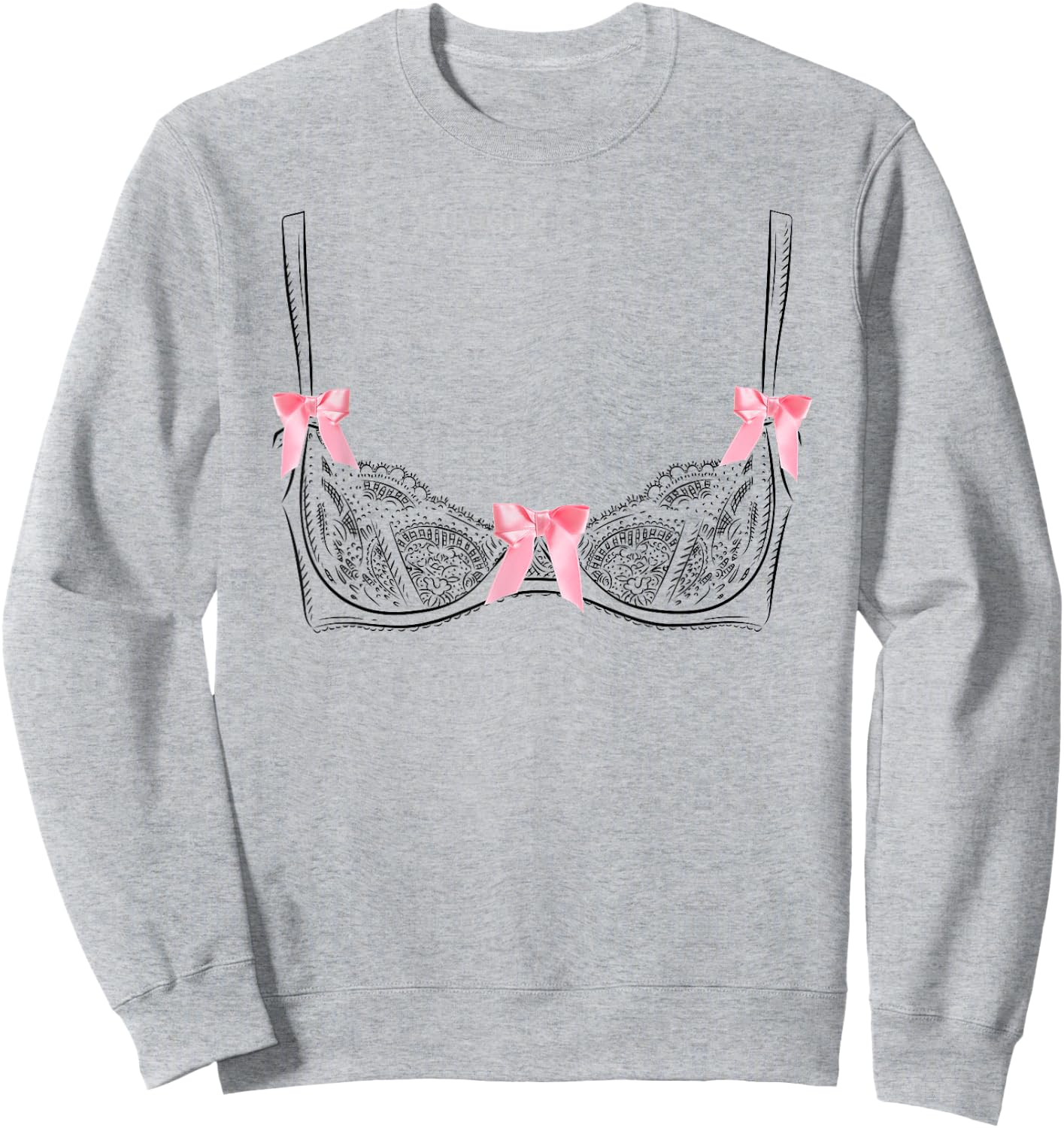 Graphic Lingerie Bra Sweatshirt - Sweatshirt | Ash
