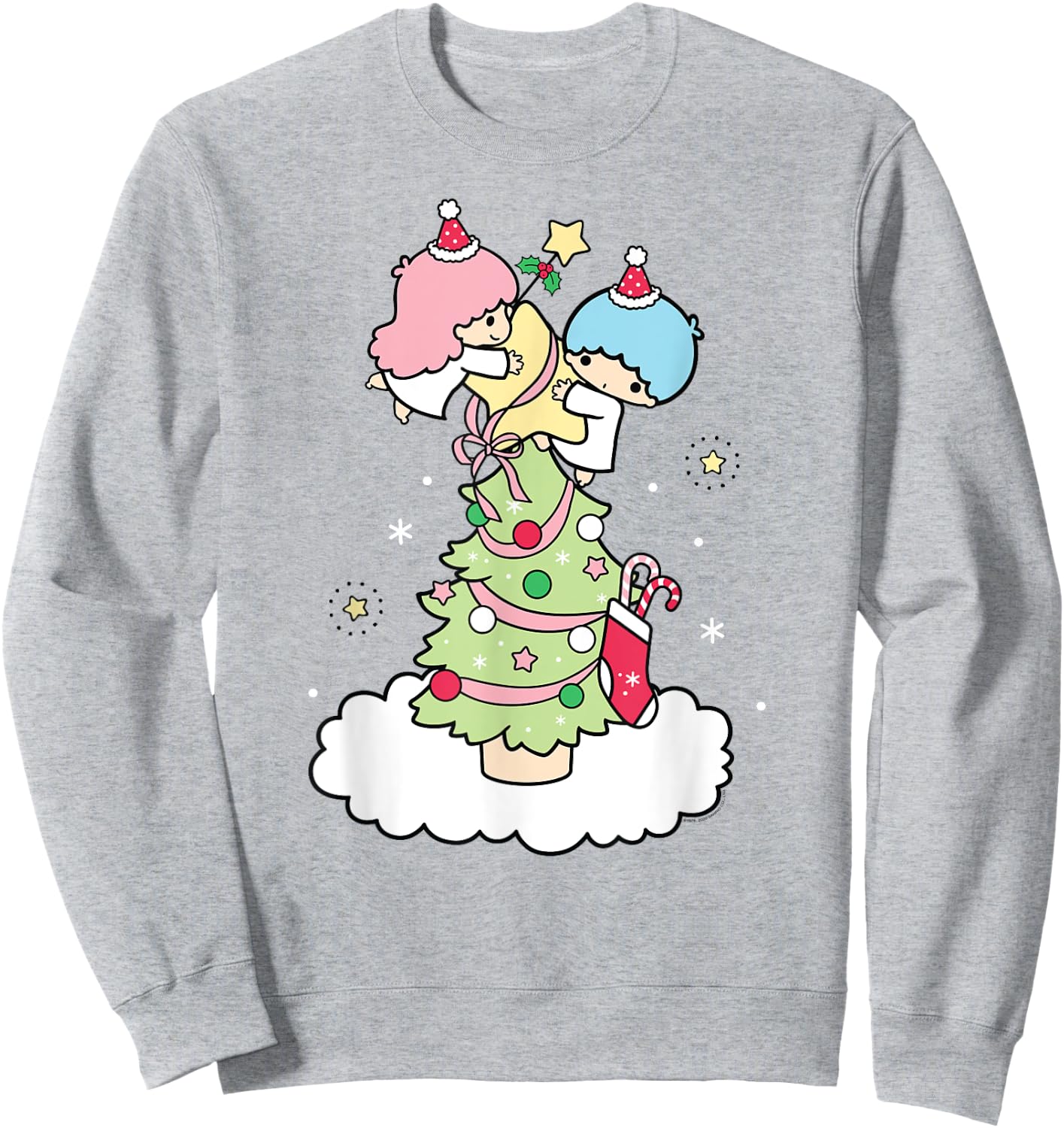 Little Twin Stars Christmas Tree Sweatshirt - Sweatshirt | Ash