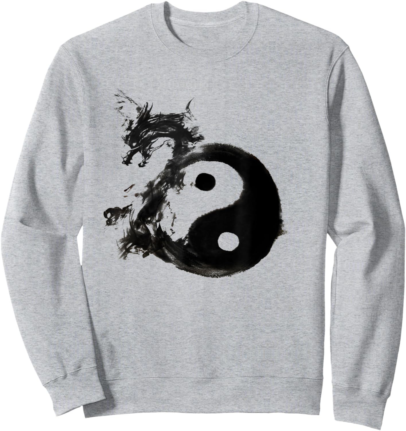 Tai Chi Flow Water Ink Chi Yin Yang Dragon Lunar New Year Sweatshirt - Sweatshirt | Ash