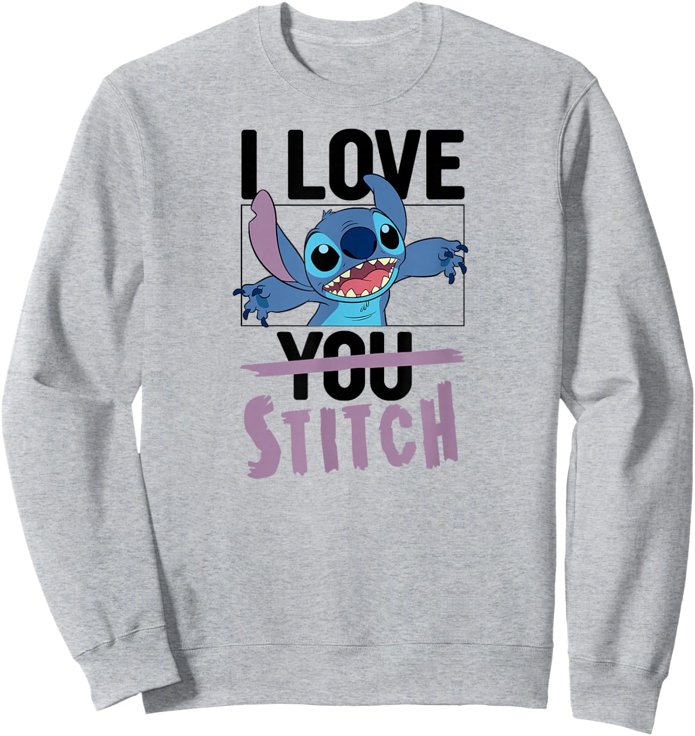 Lilo & Stitch - Valentines Day I Love Stitch Sweatshirt - Sweatshirt | Ash