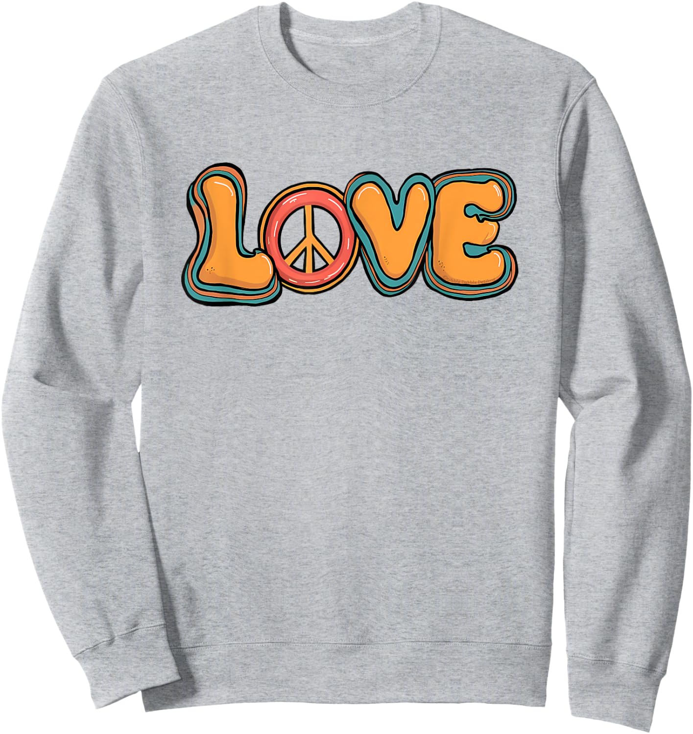 Cute LOVE Retro Hippie Theme 60's 70's Peace Sign LOVE Sweatshirt - Sweatshirt | Ash