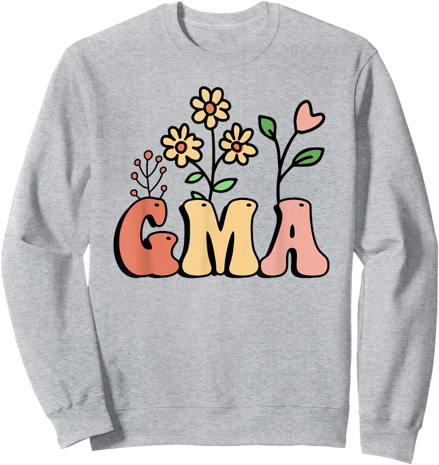 Floral Gma Shirts Grandmother Wildflower Sweatshirt - Sweatshirt | Ash