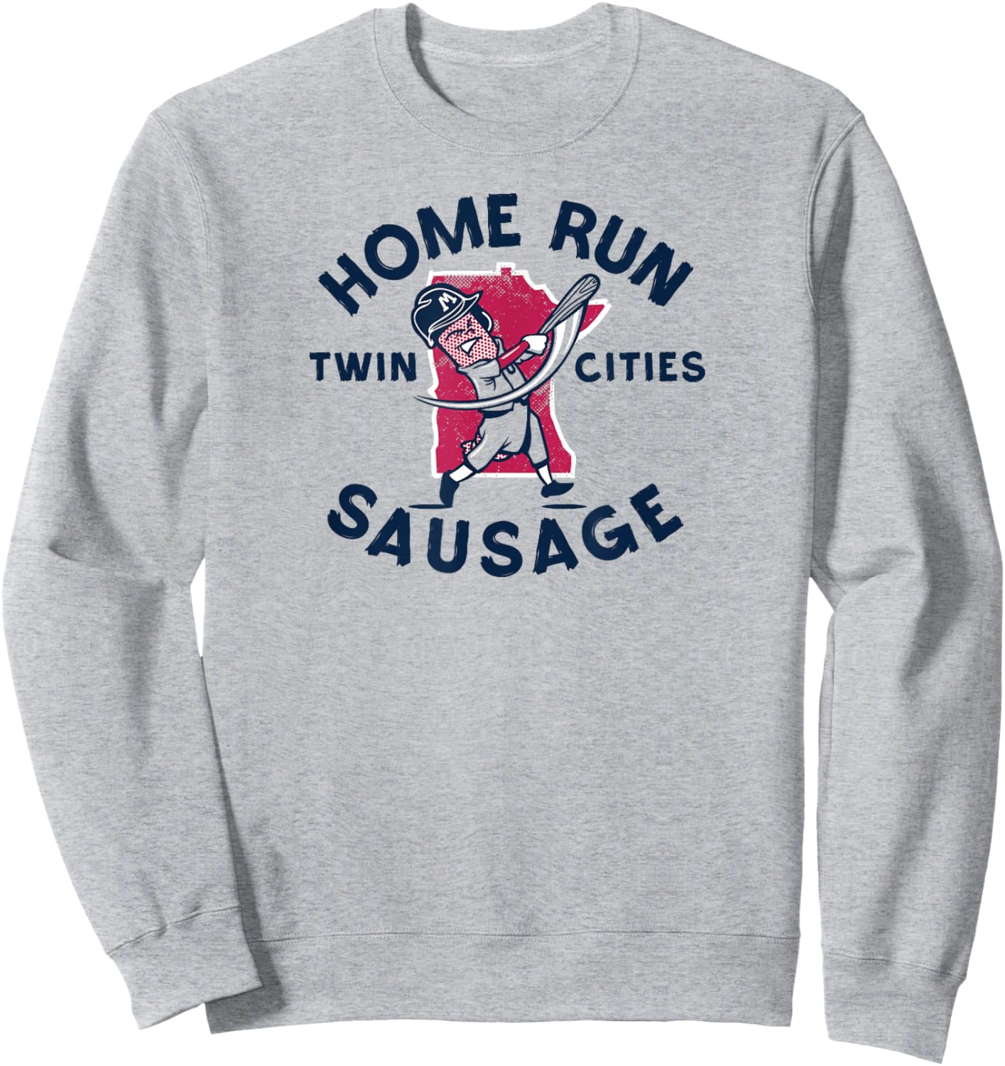 Home Run Sausage (Gray) - Minnesota Baseball Sweatshirt - Sweatshirt | Ash
