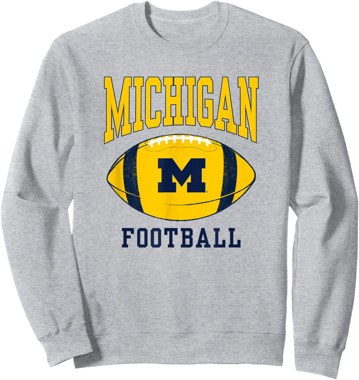 University of Michigan Wolverines U of M Football Ball Sweatshirt - Sweatshirt | Ash
