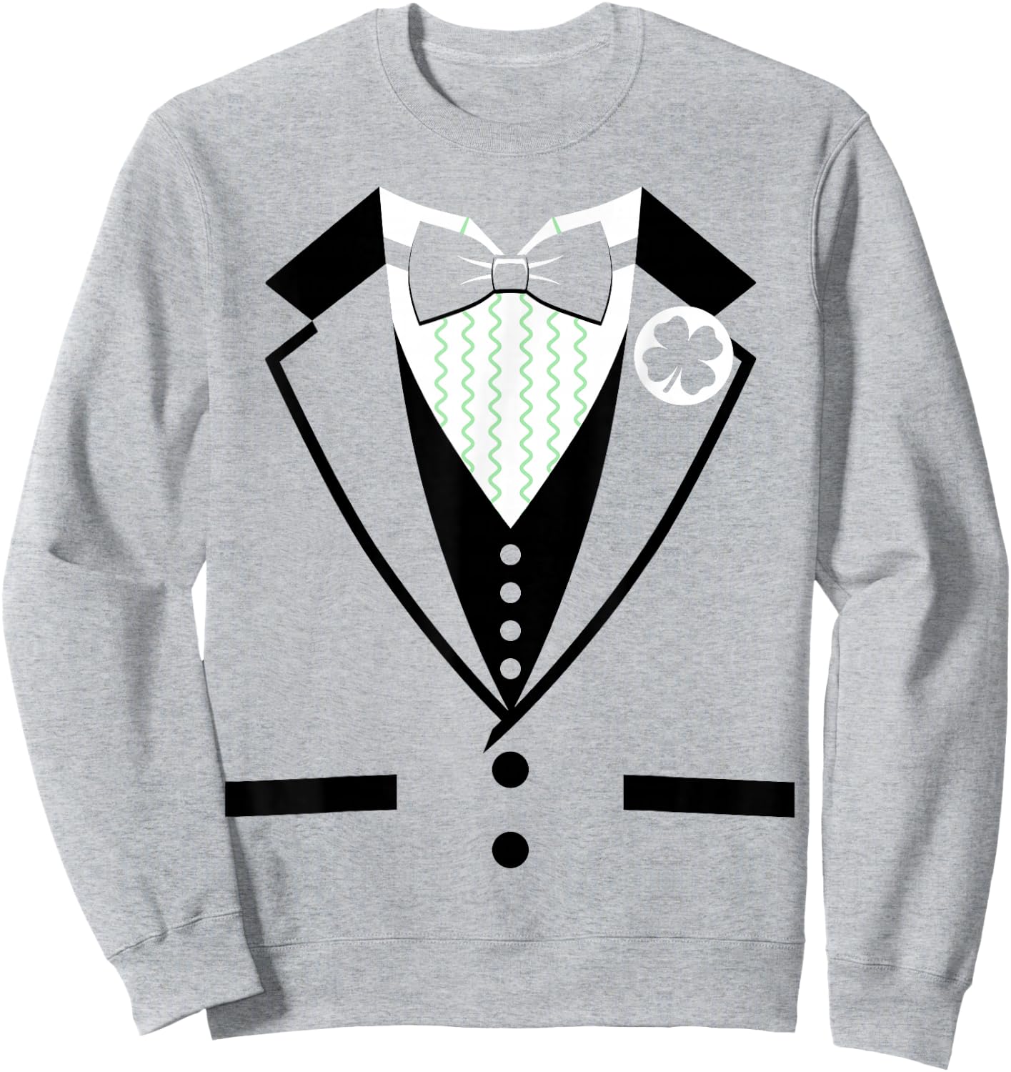 Leprechaun Costume Tuxedo Funny St. Patrick's Day Sweatshirt - Sweatshirt | Ash