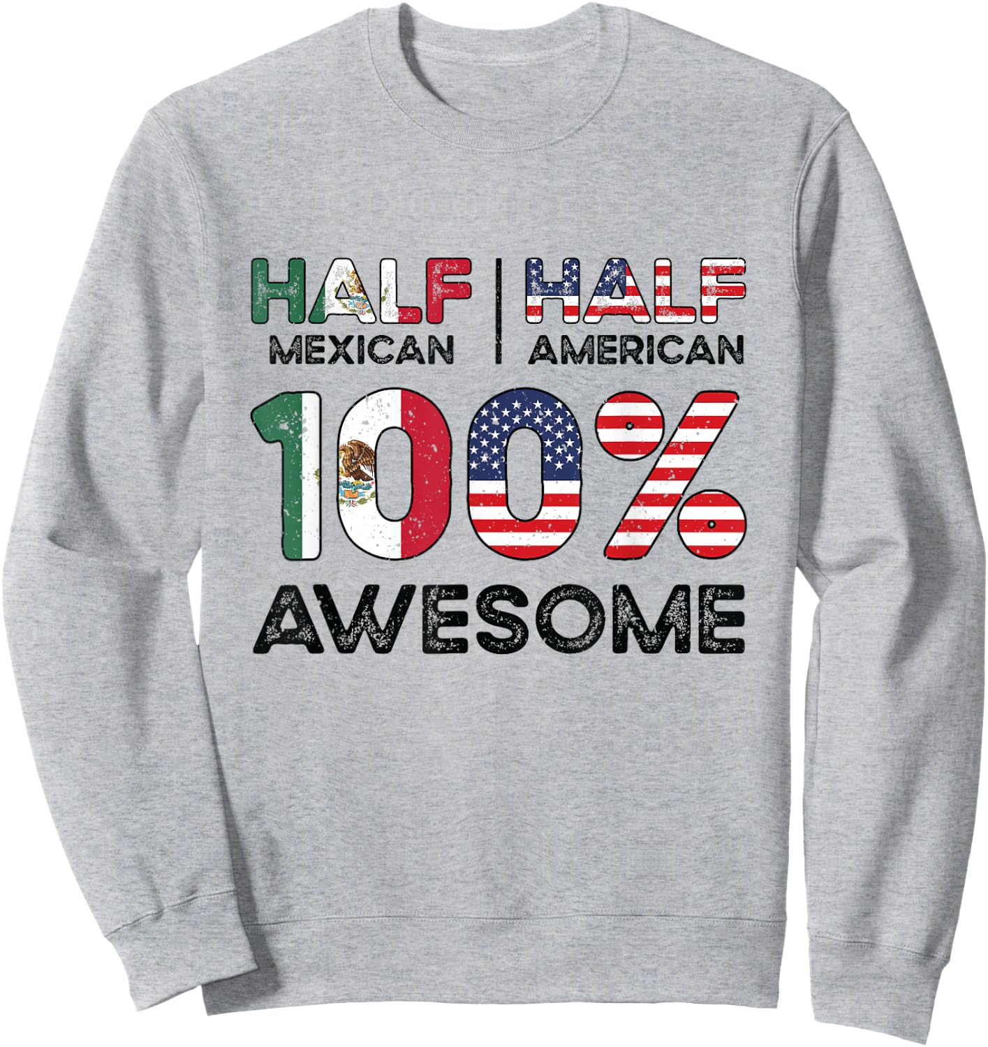 Mexican American Patriot USA Grown Mexico US Flag Sweatshirt - Sweatshirt | Ash