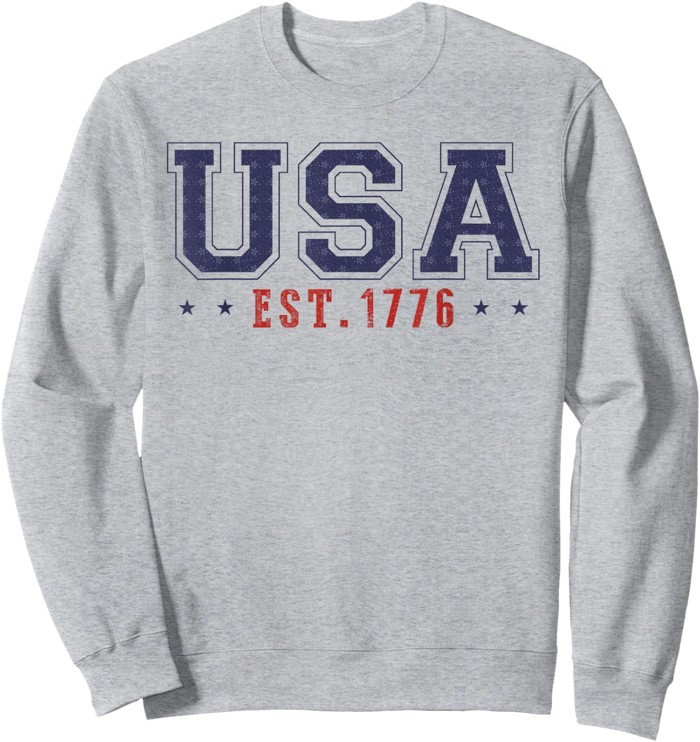 4th Of July Patriotic US Flag USA Est 1776 America Men women Sweatshirt - Sweatshirt | Ash
