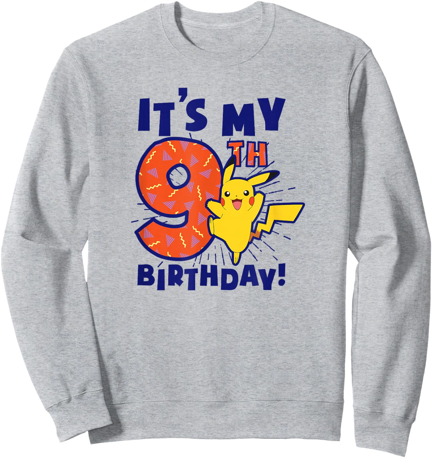Pokémon Pikachu It's My 9th Birthday Awesome Celebration Sweatshirt - Sweatshirt | Ash