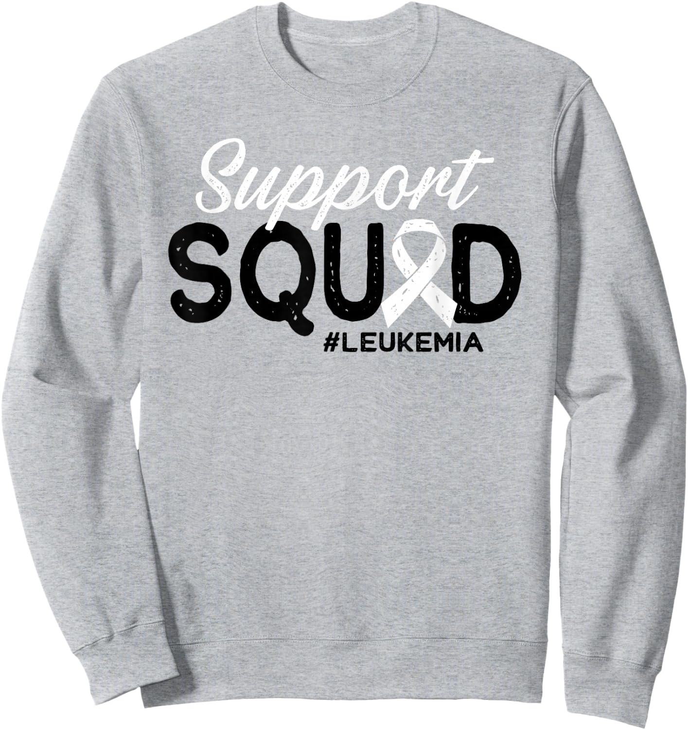 Support Squad Orange Ribbon for Blood Cancer Awareness Leukemia Sweatshirt - Sweatshirt | Ash