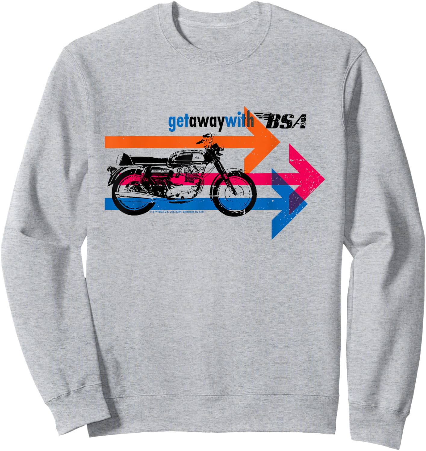 BSA Rocket 3 Motorcycle Retro 70's Arrow Ad Sweatshirt - Sweatshirt | Ash