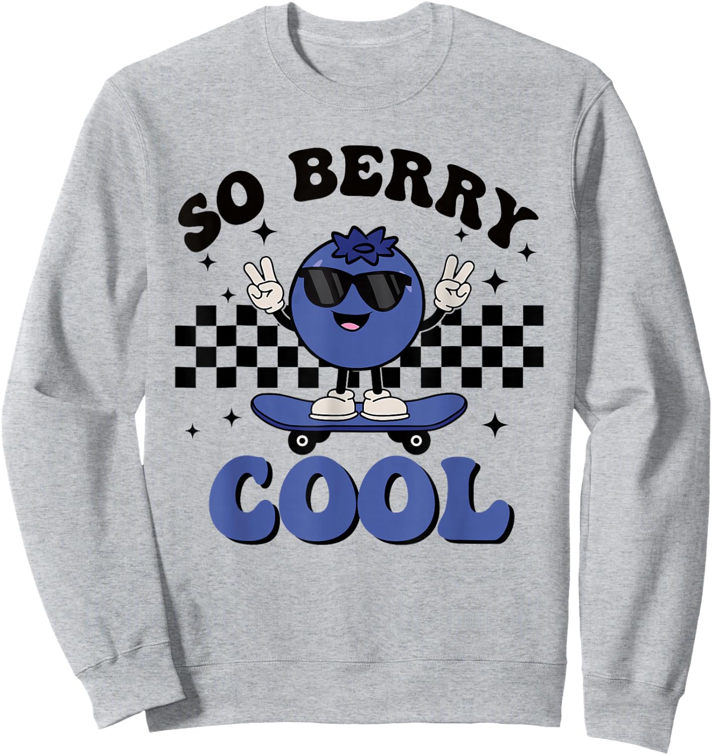 Groovy So Berry Cool Fruit Lover Blueberry Season For Kids Sweatshirt - Sweatshirt | Ash