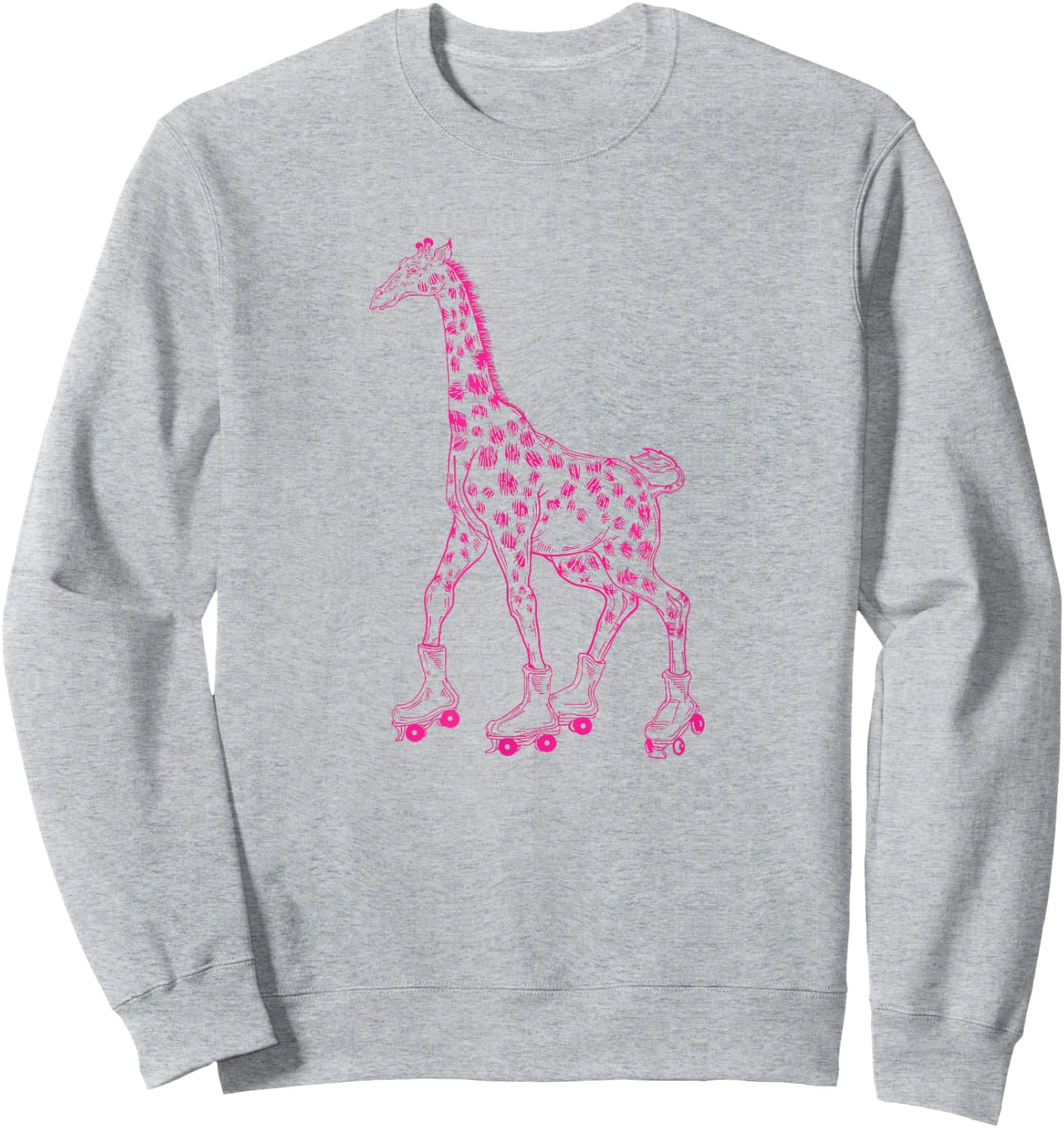 Giraffe Skating Roller Skates Derby Skater Funny Skate Sweatshirt - Sweatshirt | Ash