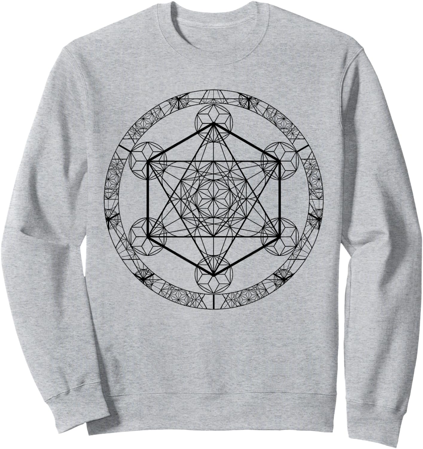 Metatron's Cube Matatron Esoteric Sacred Geometry Sweatshirt - Sweatshirt | Ash
