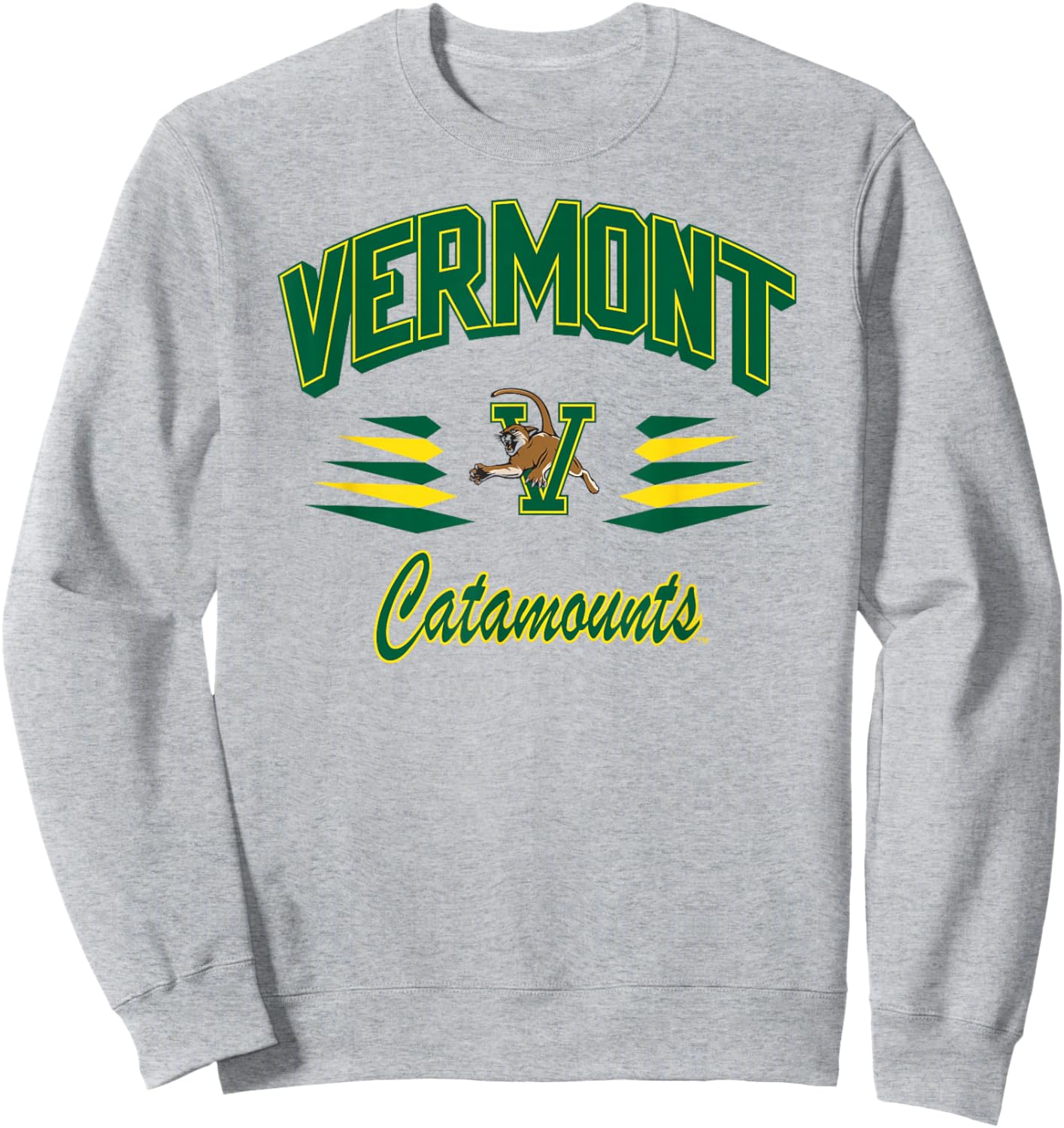 Vermont Catamounts Retro Diamond White Officially Licensed Sweatshirt - Sweatshirt | Ash