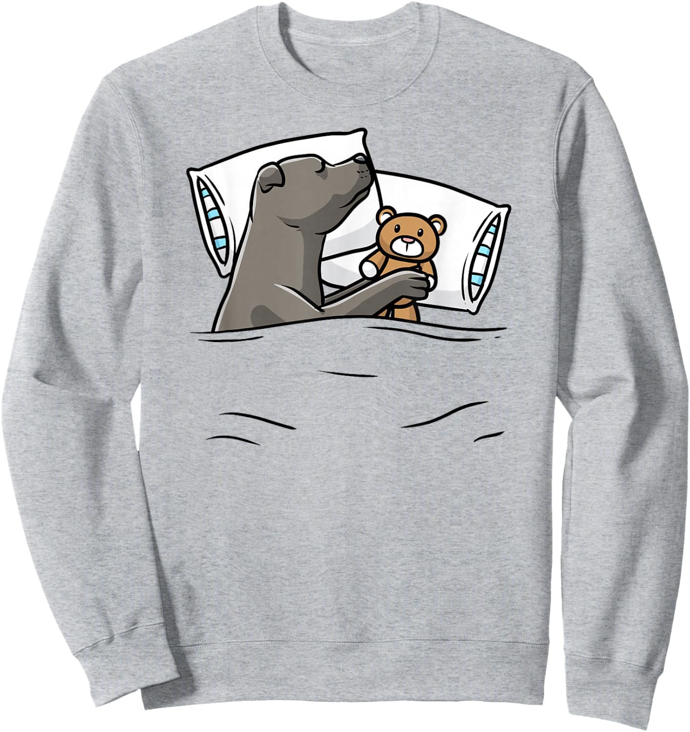 Sleeping Staffordshire Bull Terrier Dog Staffy Women Girls Kids Sweatshirt - Sweatshirt | Ash