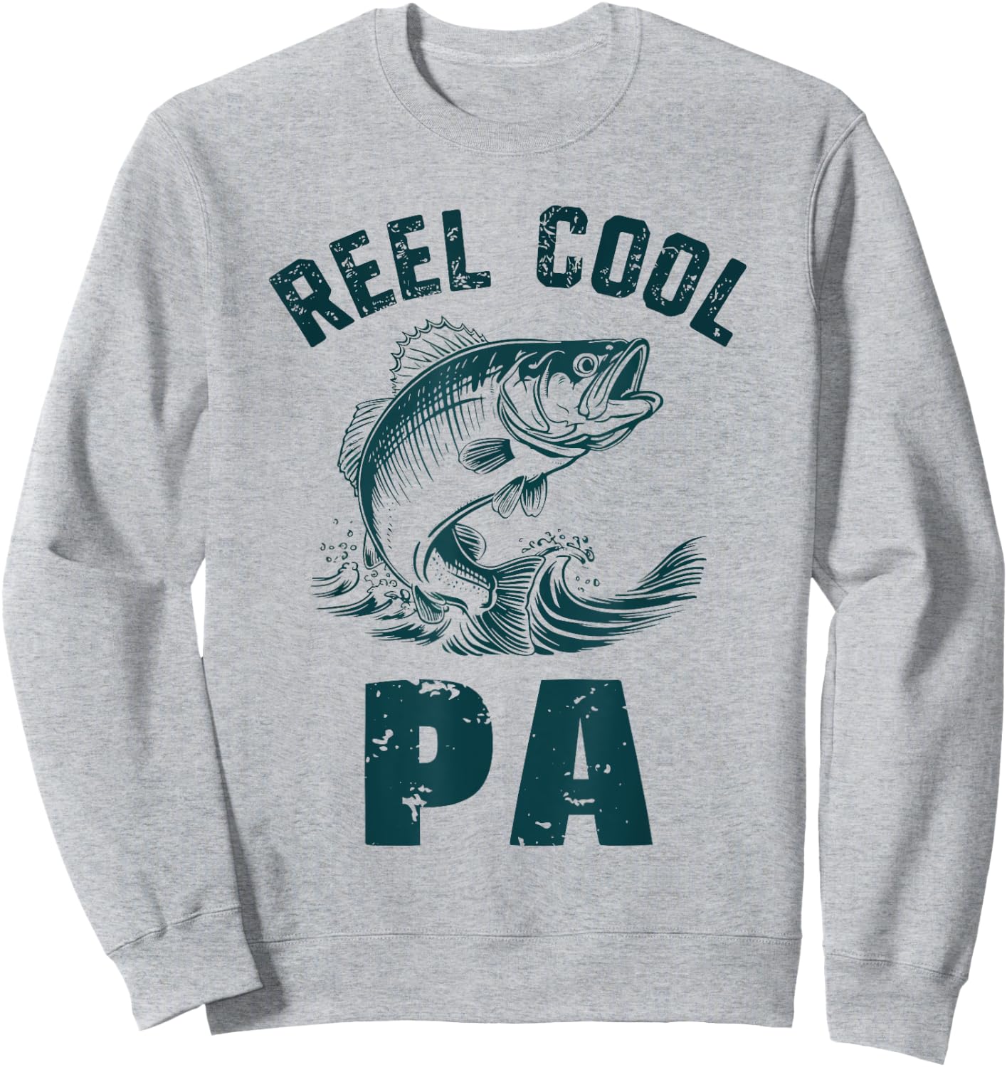 Reel Cool Pa Fishing Grandpa Vintage Style Sweatshirt - Sweatshirt | Ash