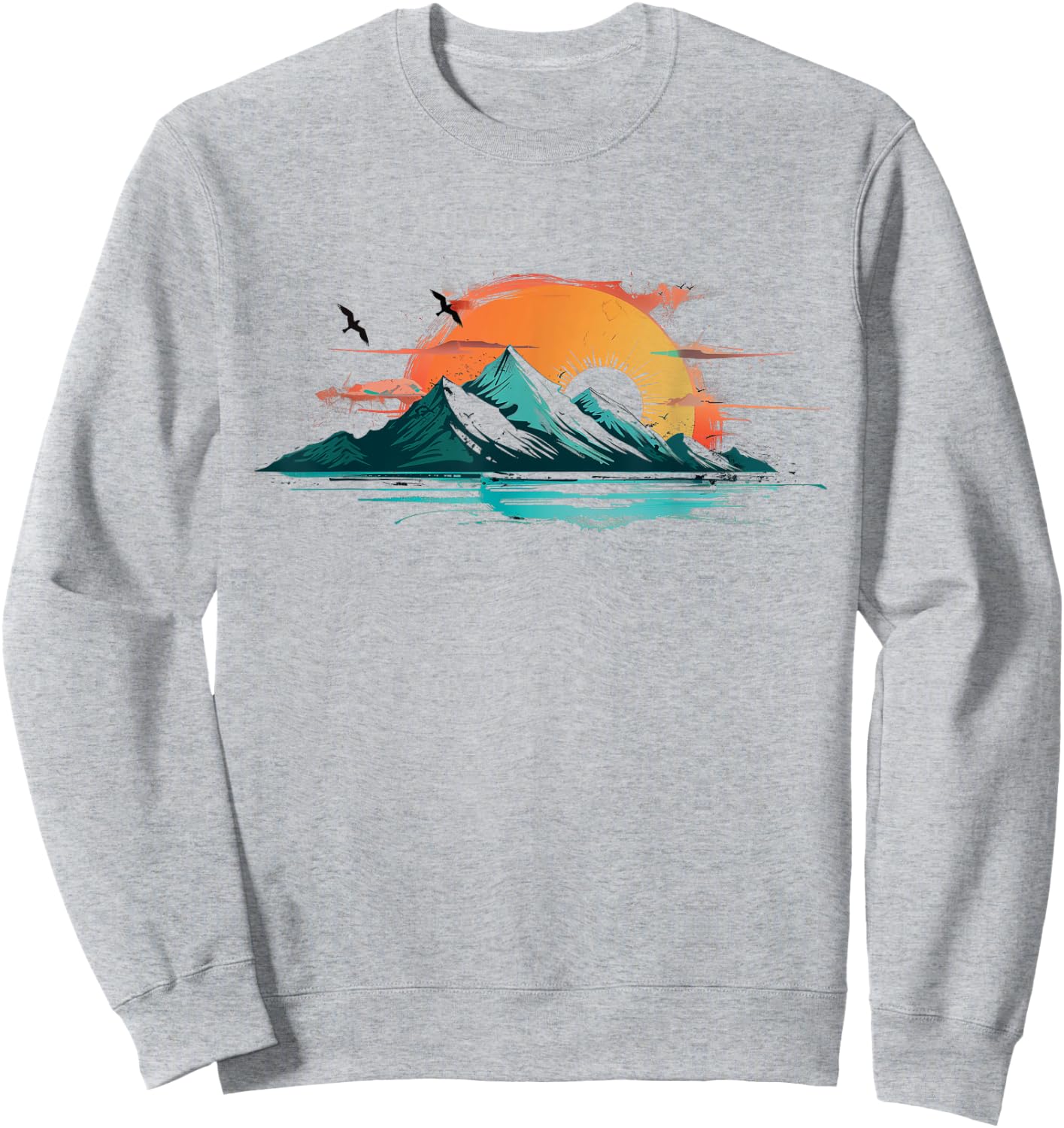 Abstract Mountain Landscape at Sunset Sweatshirt - Sweatshirt | Ash