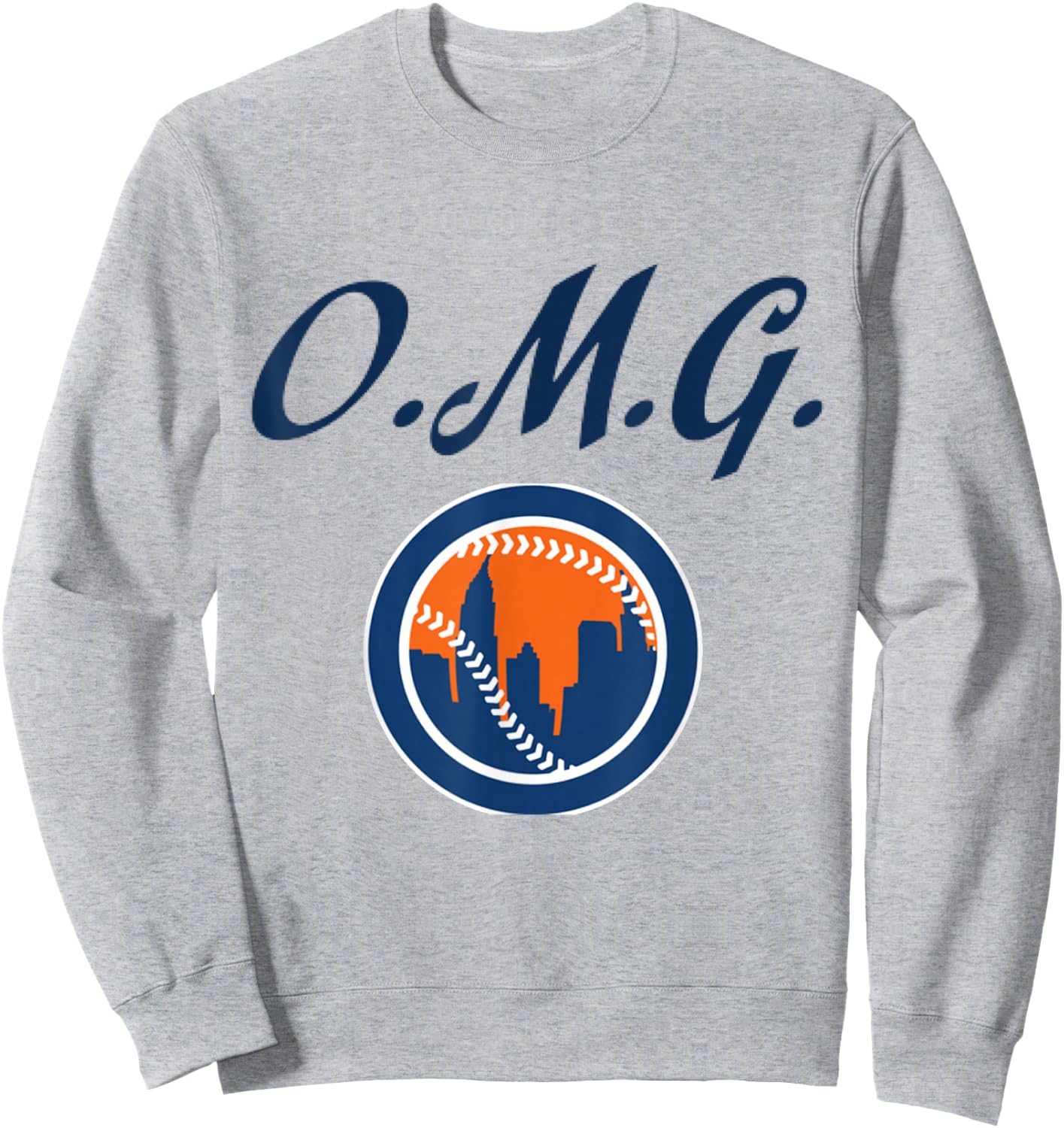 Baseball OMG Sweatshirt - Sweatshirt | Ash