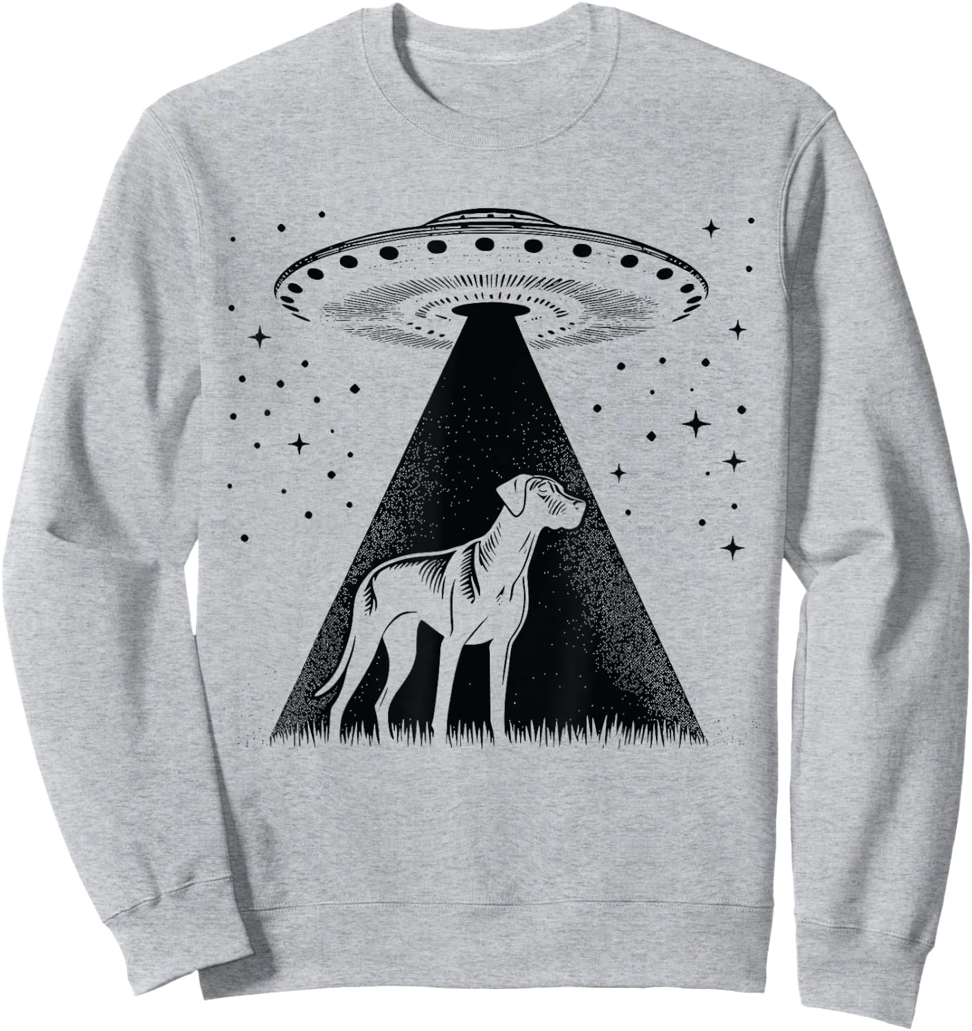 Rhodesian Ridgeback Mom Dad Dog - Funny Alien UFO Sweatshirt - Sweatshirt | Ash