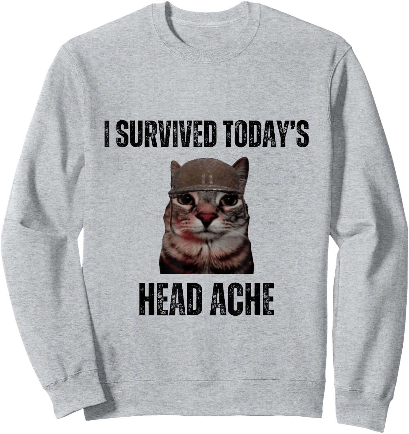 Funny I Survived Today's Head Ache Joke Sweatshirt - Sweatshirt | Ash