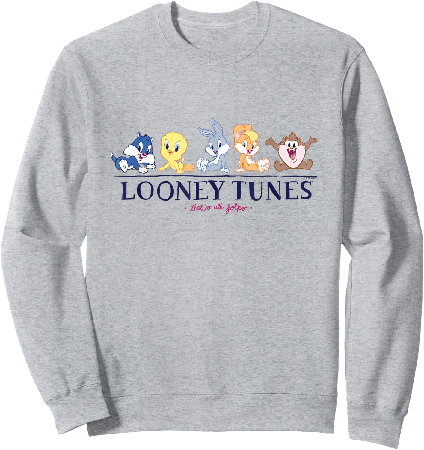 Looney Tunes Baby Looney Tunes That's All Folks Cute Lineup Sweatshirt - Sweatshirt | Ash