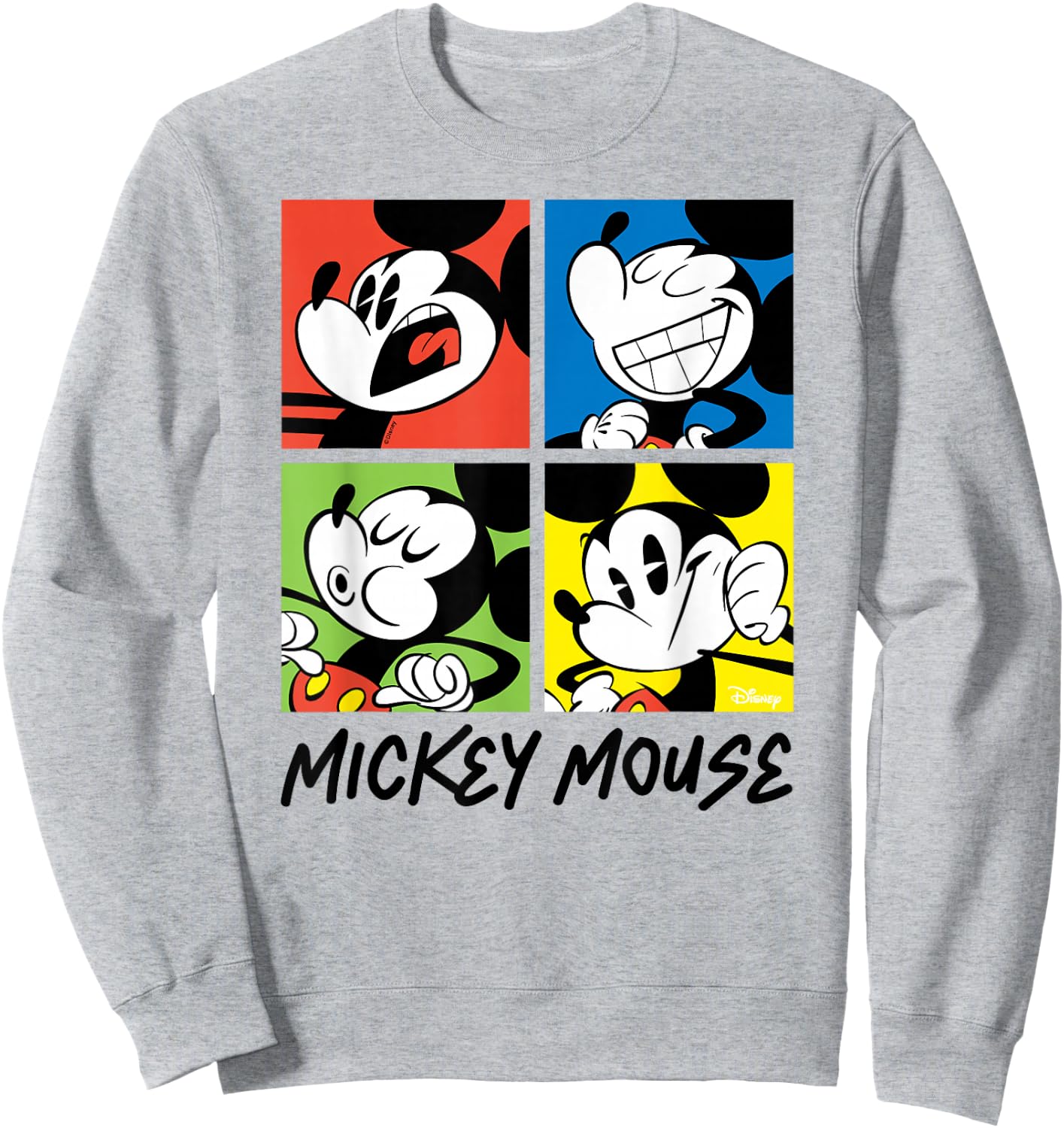 Mickey - Mickey Colorblock Grid Sweatshirt - Sweatshirt | Ash