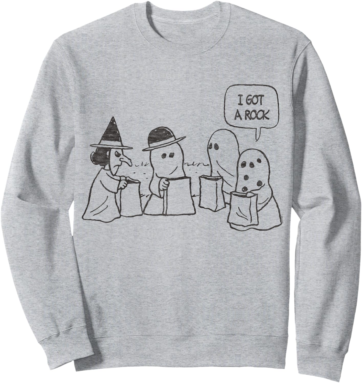 Peanuts Halloween Charlie Brown I got a Rock Sweatshirt - Sweatshirt | Ash