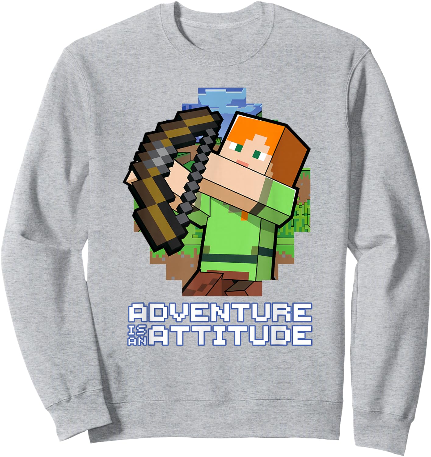 Minecraft Alex Adventure Is An Attitude Graphic Blocks Sweatshirt - Sweatshirt | Ash