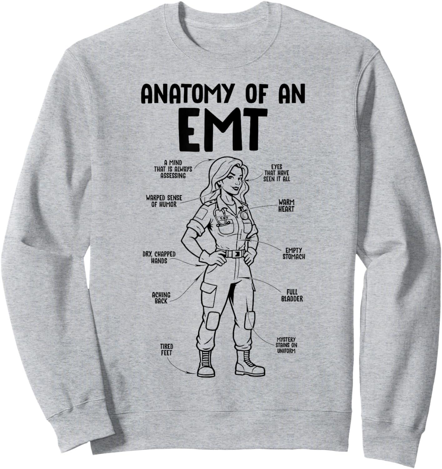EMT Anatomy Funny EMT Girls Sweatshirt - Sweatshirt | Ash