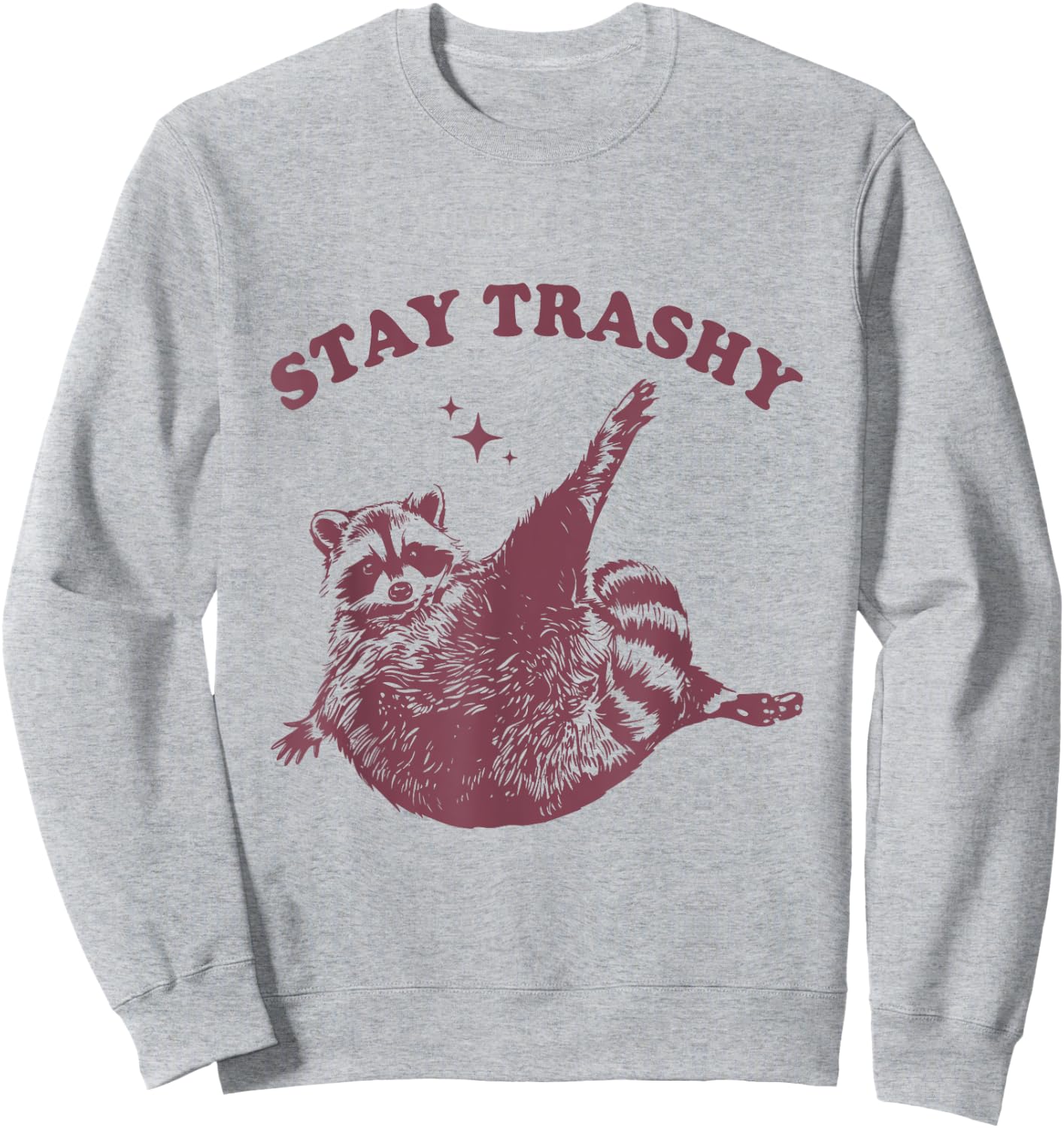 Stay Trashy Raccoon Lover Humor Vintage Funny Racoon Sweatshirt - Sweatshirt | Ash