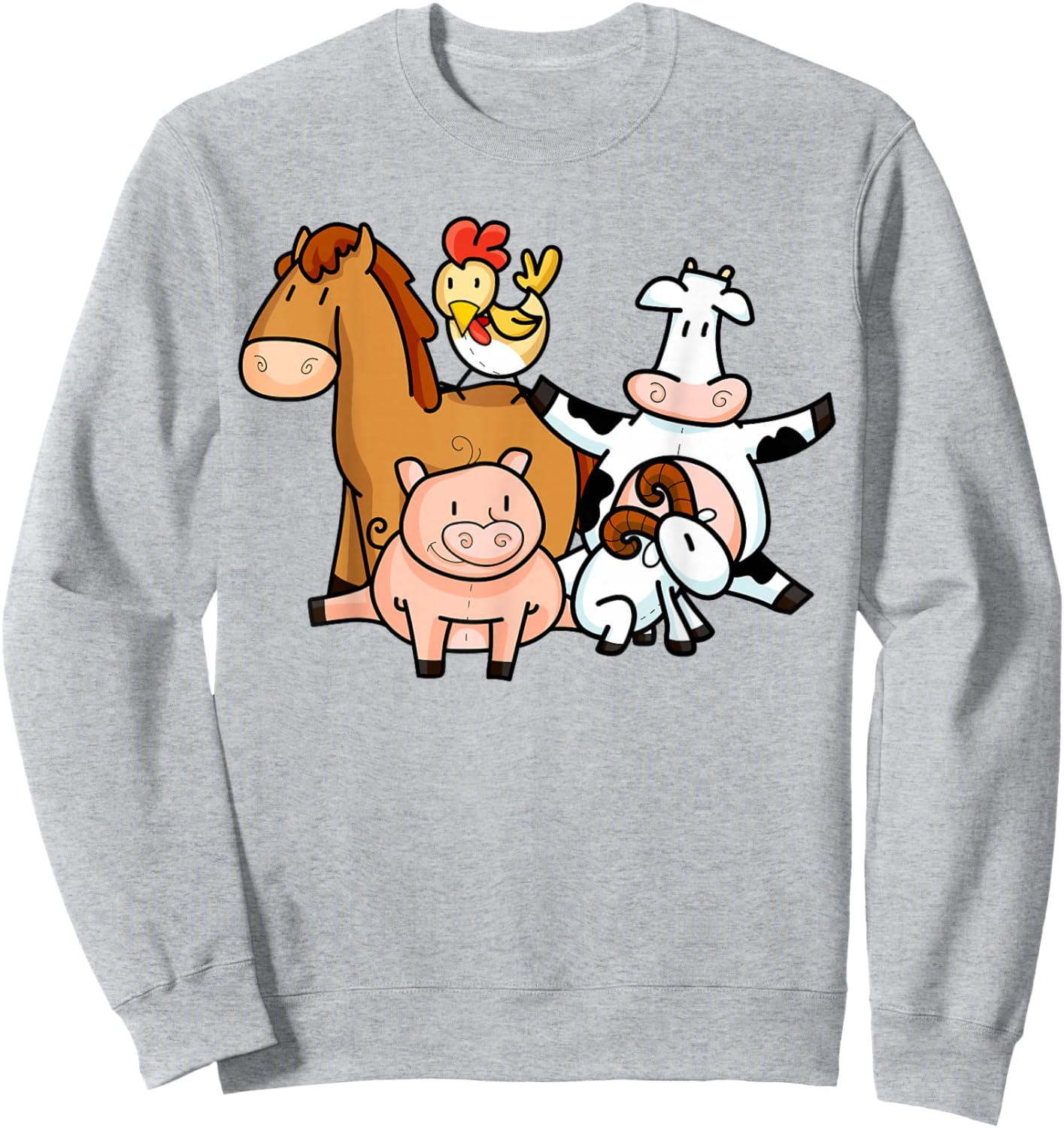 Farmer Animals Children Shirt | Cool Young Barn Animals Gift Sweatshirt - Sweatshirt | Ash