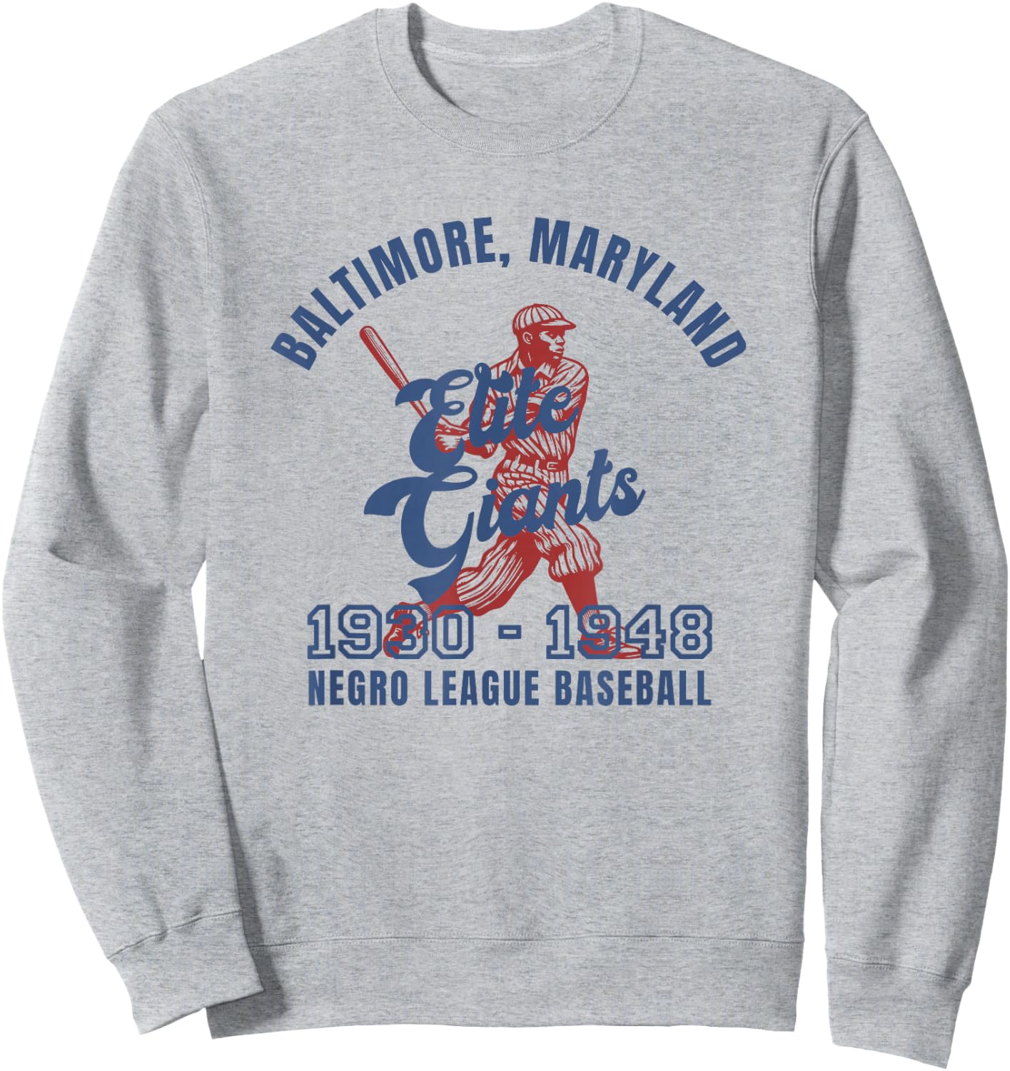 Vintage Baltimore Negro League Baseball Black History Month Sweatshirt - Sweatshirt | Ash