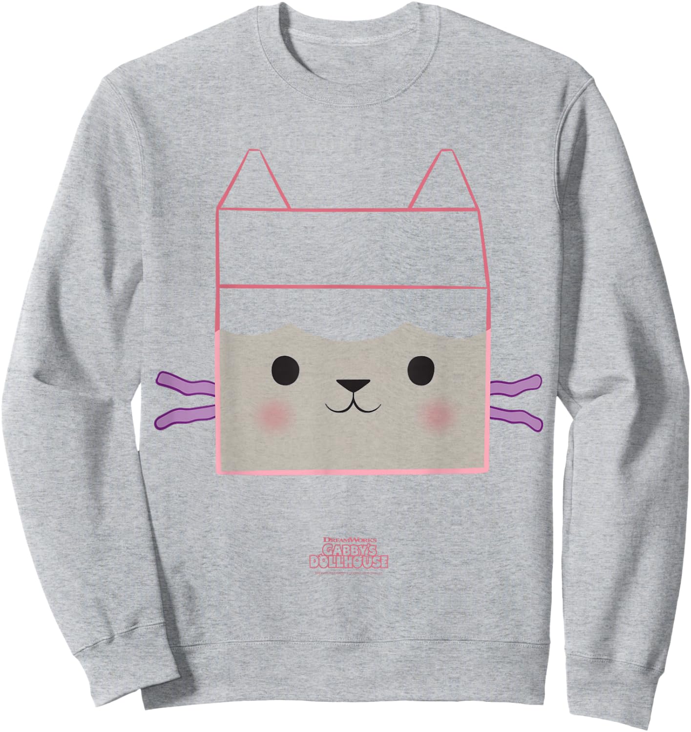 DreamWorks Gabby's Dollhouse Baby Box Big Face Halloween Sweatshirt - Sweatshirt | Ash