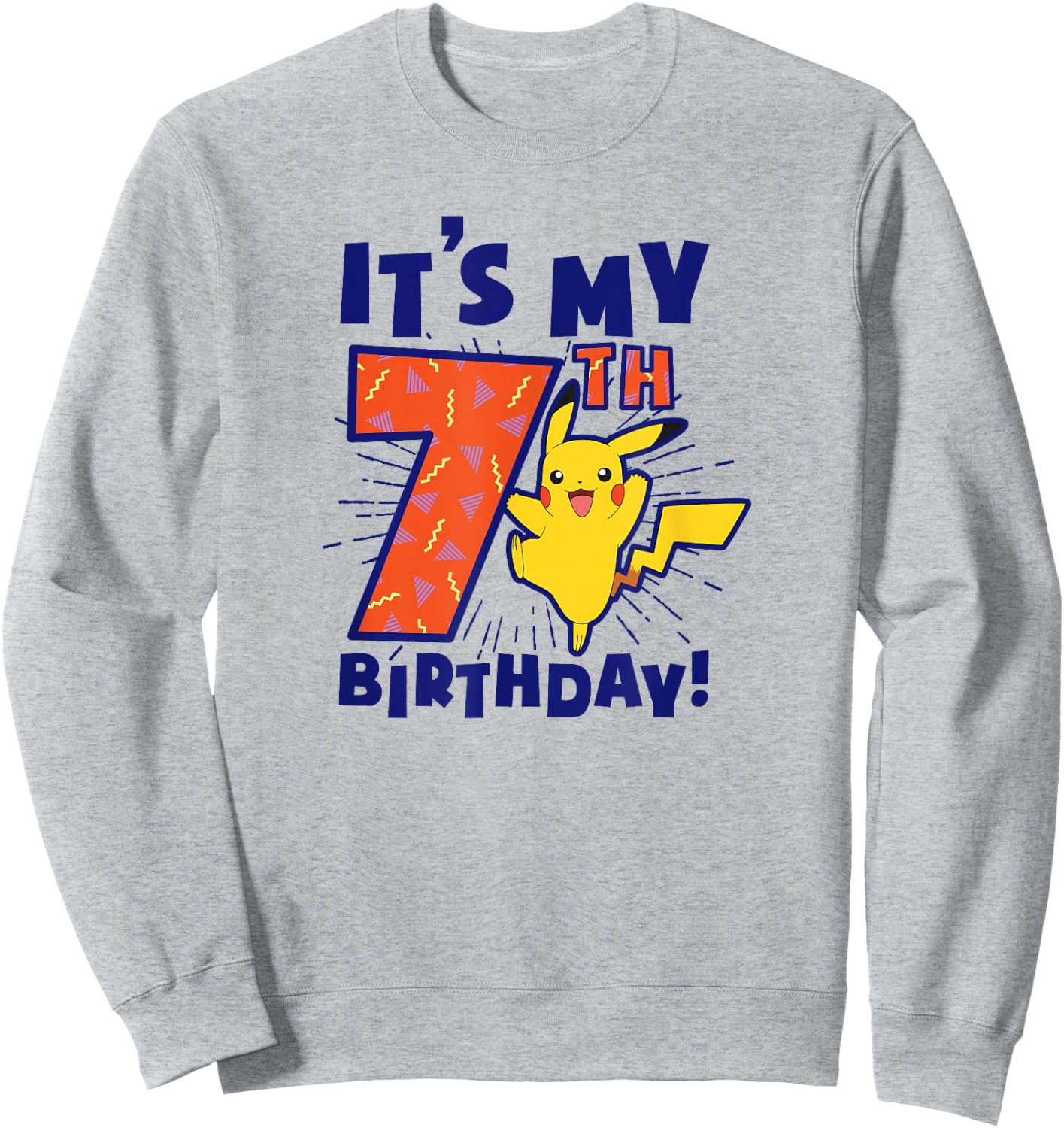 Pokémon Pikachu It's My 7th Birthday Awesome Celebration Sweatshirt - Sweatshirt | Ash