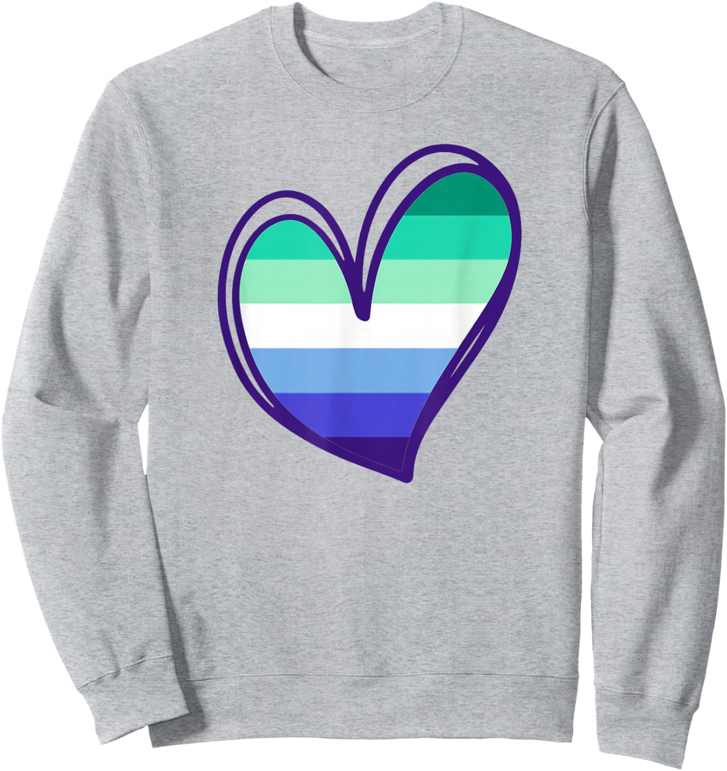 MLM Flag With Heart Man Loving Man Gay Vincian MLM Pride Sweatshirt - Sweatshirt | Ash