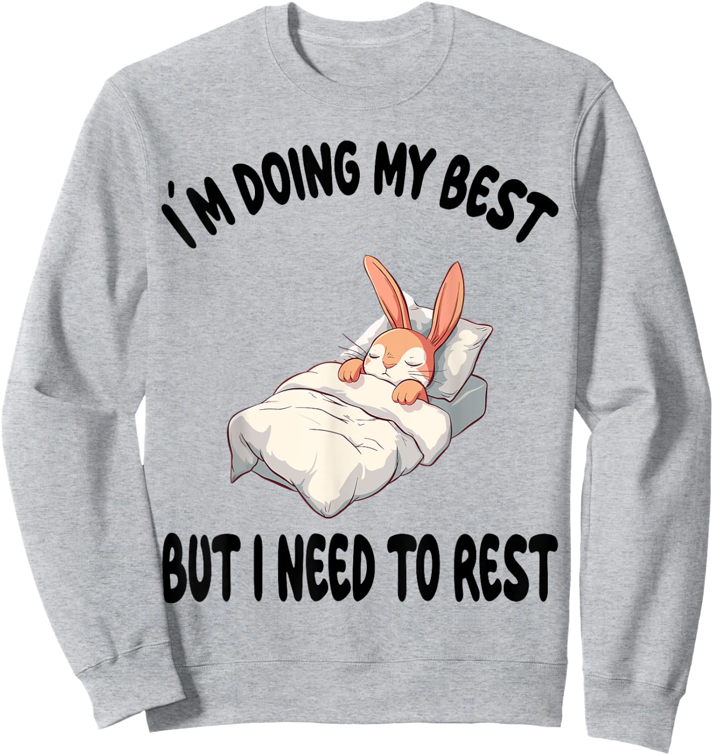 Bunny Rabbit Official Sleepshirt Pajamas Nightgown Sweatshirt - Sweatshirt | Ash