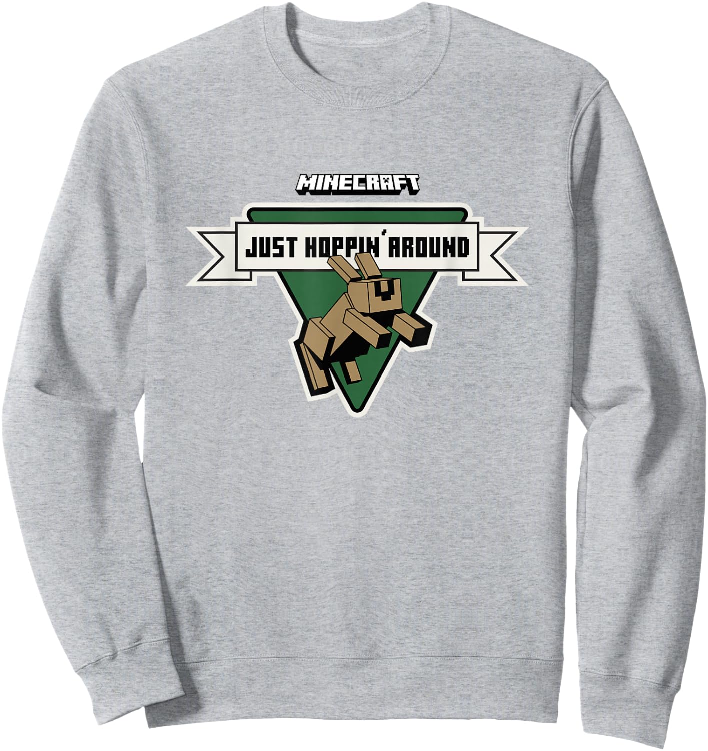 Minecraft Just Hoppin' Around Cute Bunny Logo Sweatshirt - Sweatshirt | Ash