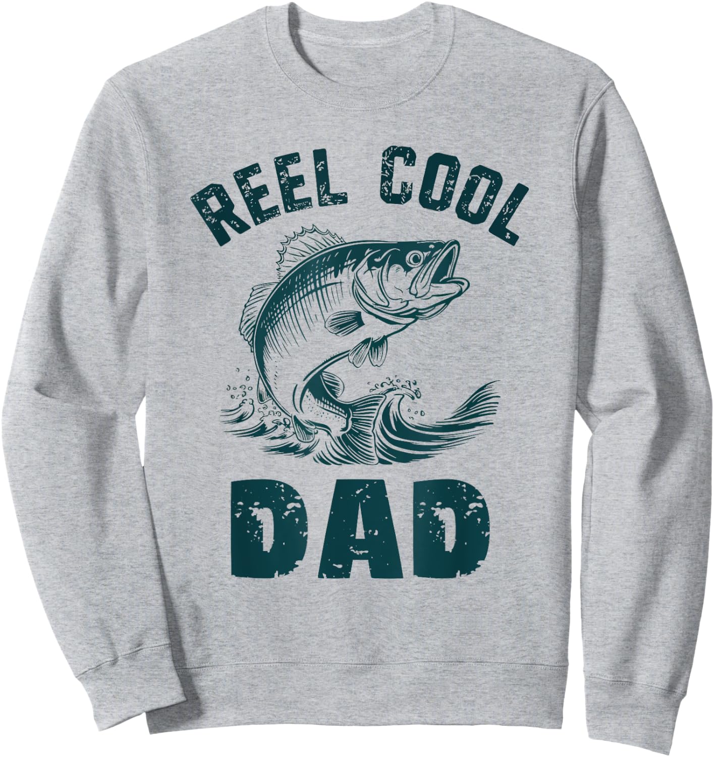 Reel Cool Dad Fishing Grandpa Vintage Style Daddy Father Sweatshirt - Sweatshirt | Ash