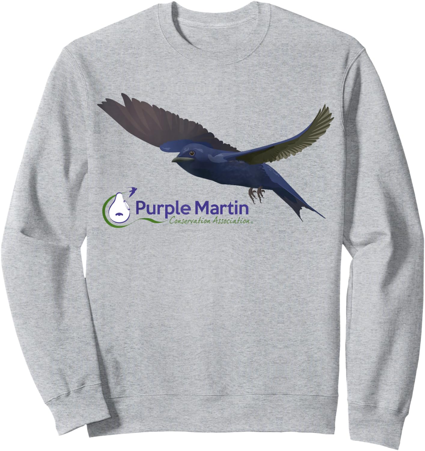 Purple Martin and PMCA Logo 2-SIDED! Sweatshirt - Sweatshirt | Ash