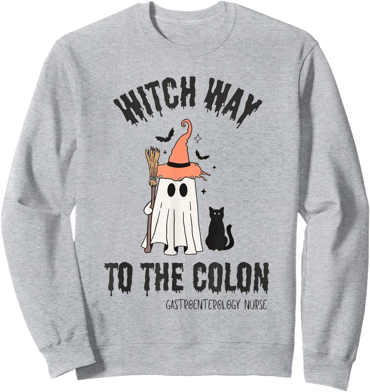 Endo Nurse Halloween Gastrointestinal Nurse Ghost Endoscopy Sweatshirt - Sweatshirt | Ash