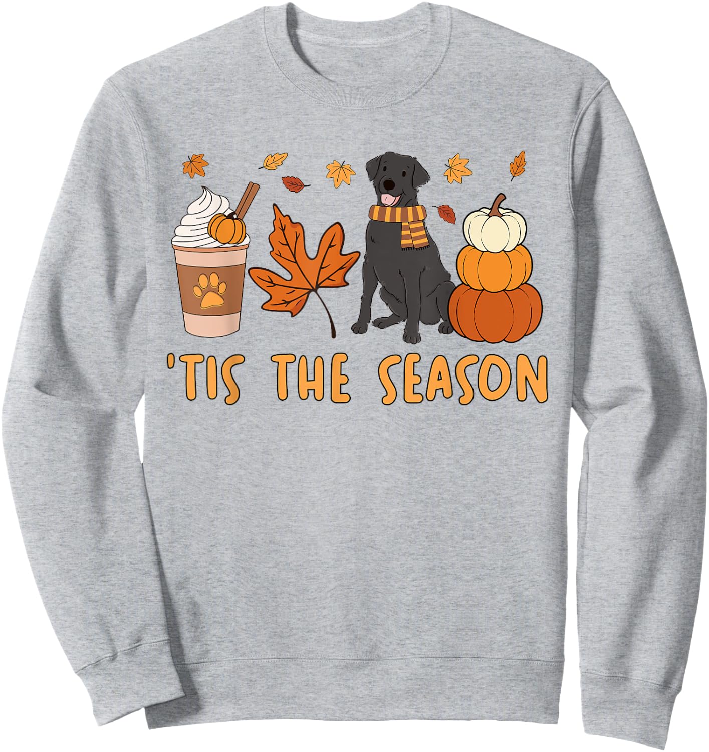 Tis The Season Labrador Retriever Fall Autumn Pumpkin Coffee Sweatshirt - Sweatshirt | Ash