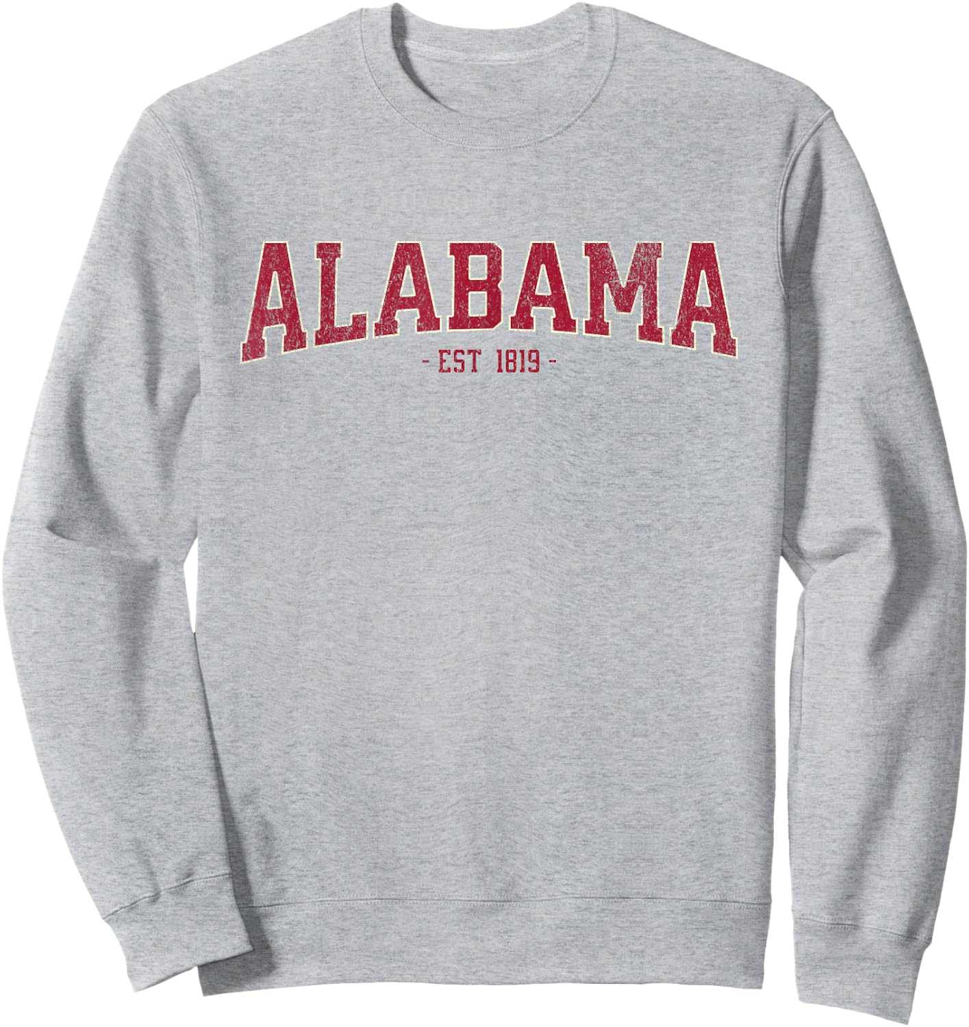 Classic Alabama Retro Varsity Vintage Alabama Distressed Sweatshirt - Sweatshirt | Ash