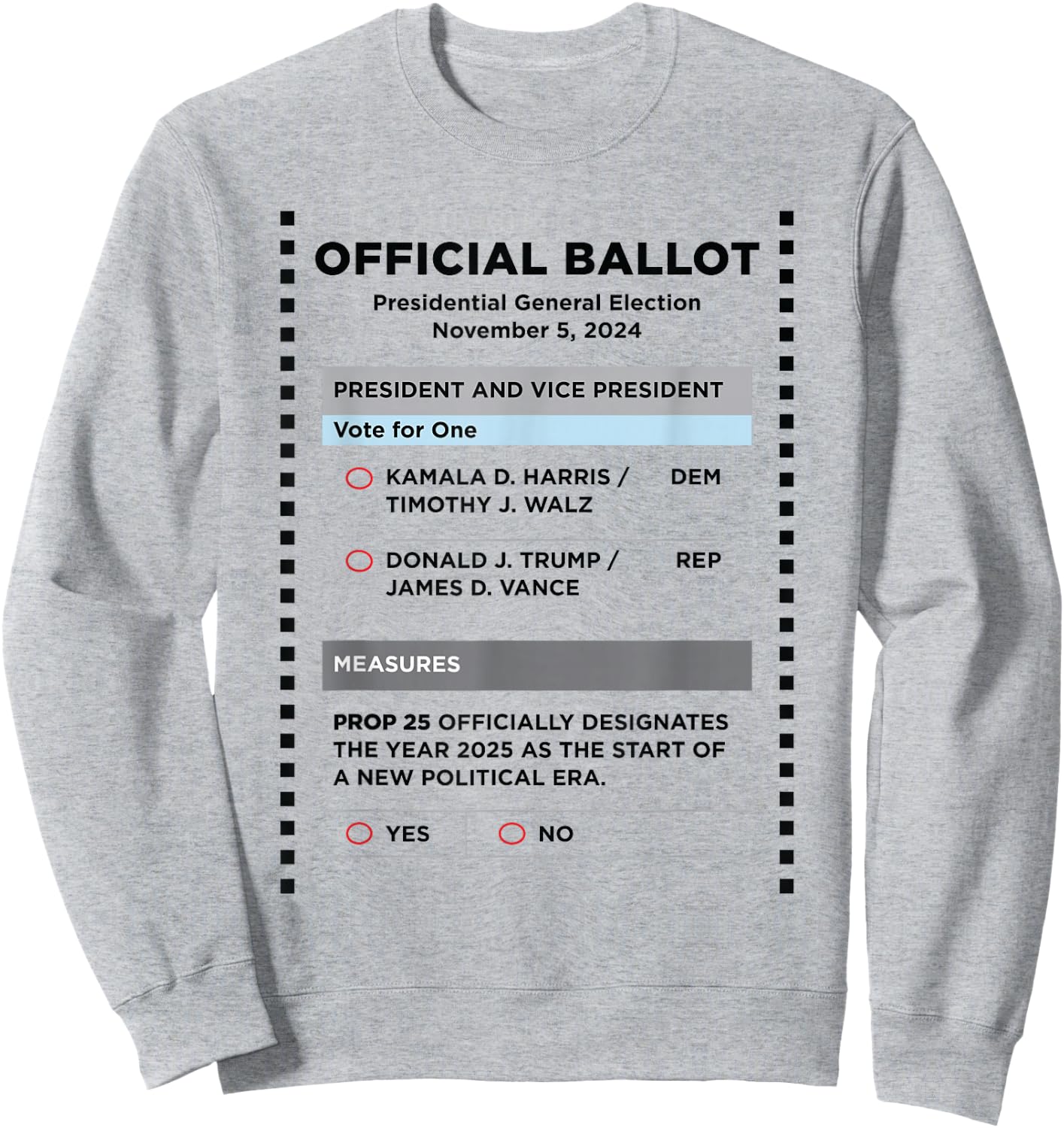 Mail-in Ballot Funny 2024 Election Pun Halloween Costume Sweatshirt - Sweatshirt | Ash