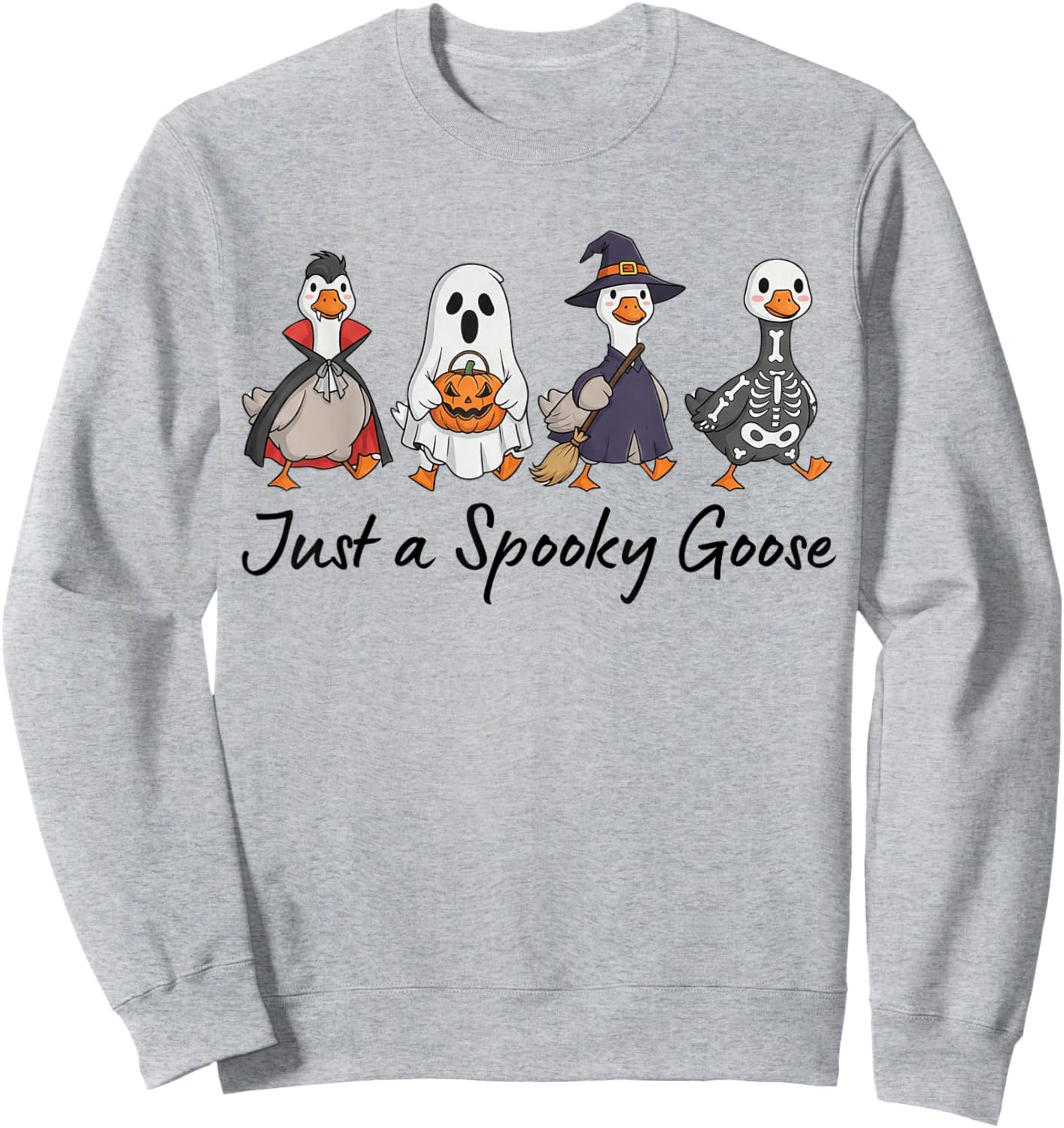 Just a Spooky Goose Halloween Spooky Funny Halloween Costume Sweatshirt - Sweatshirt | Ash