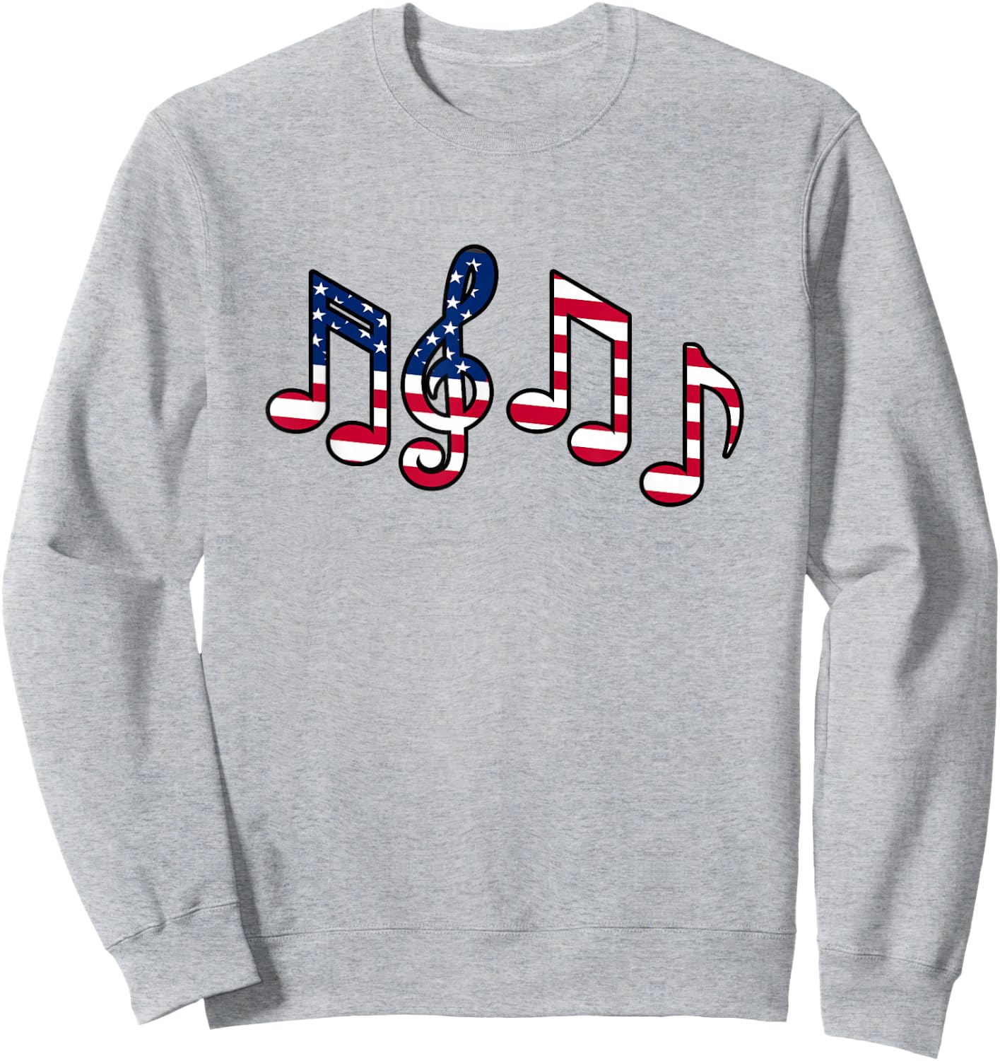 Music Notes 4th Of July American Patriotic Music Teacher Sweatshirt - Sweatshirt | Ash