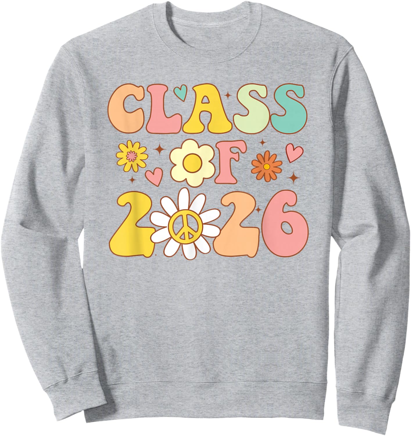 Retro Class of 2026 High School Senior Graduation Girls Sweatshirt - Sweatshirt | Ash
